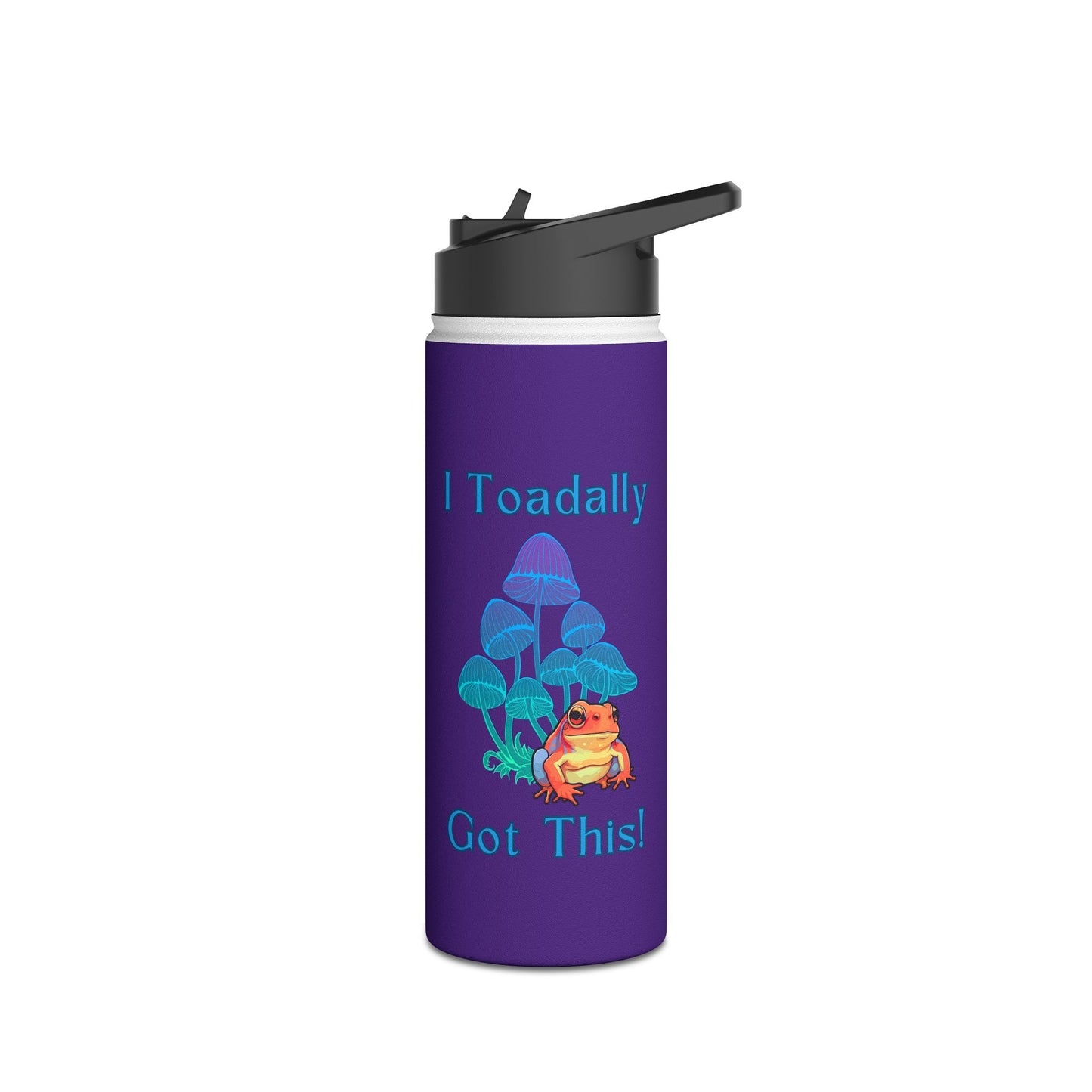 Toadally Got This - Purple - Kids Stainless Steel Water Bottle, Standard Lid