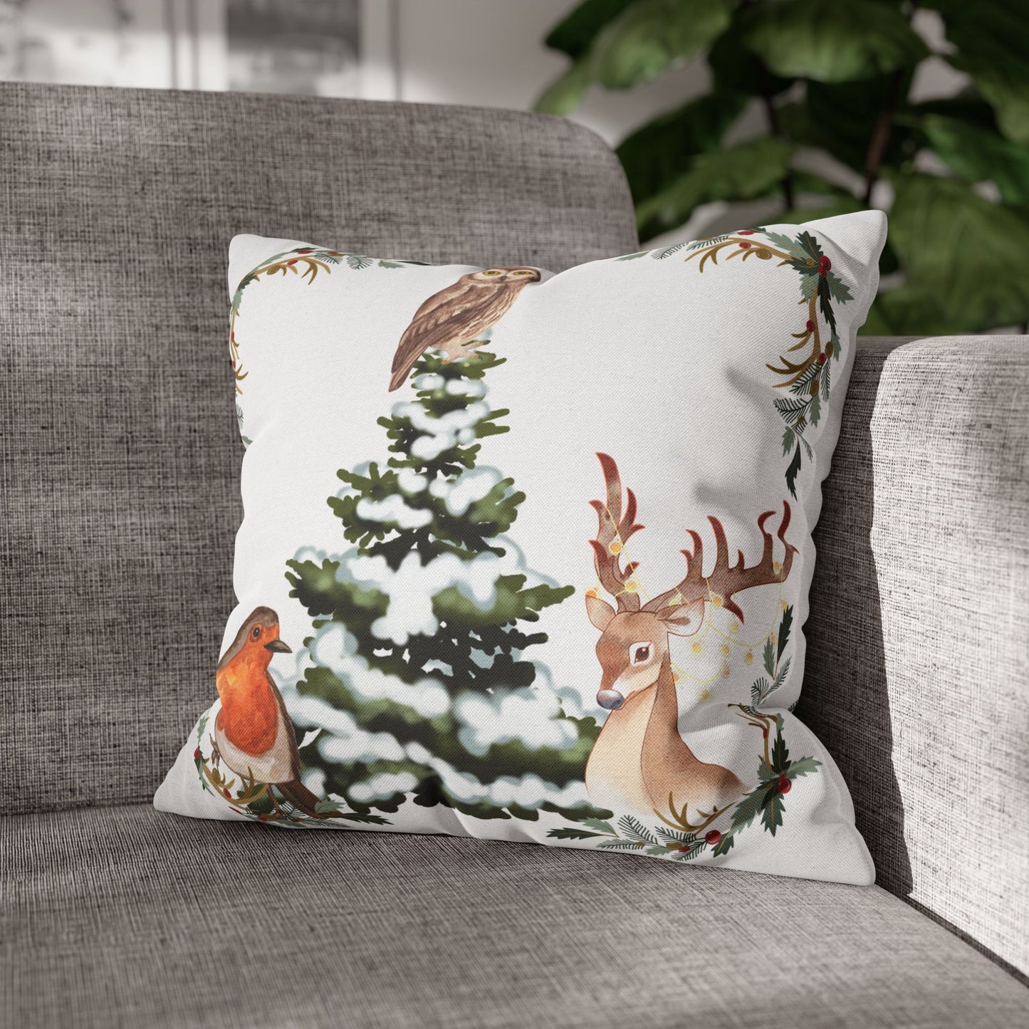 Winter Tree White - Square Pillowcase - Various Sizes