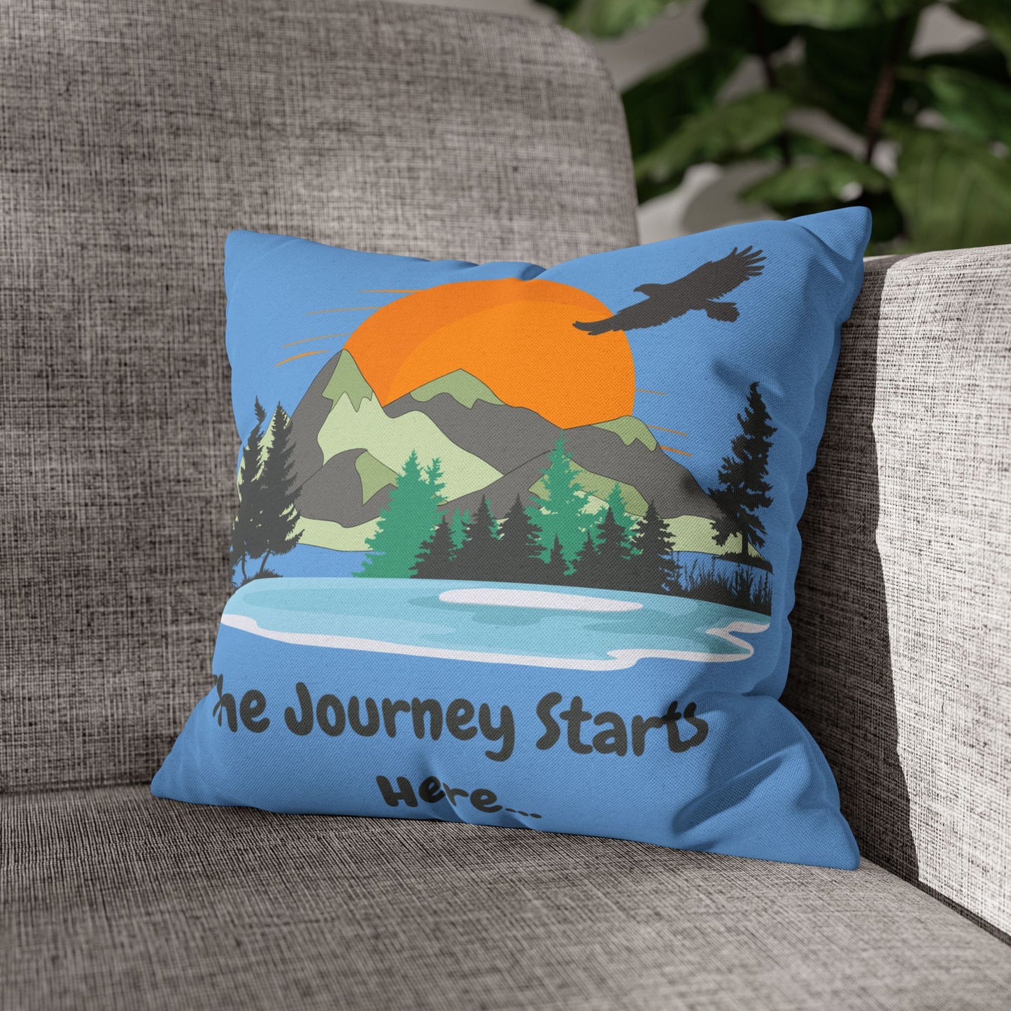 Journey Starts Here - Square Pillowcase - various sizes