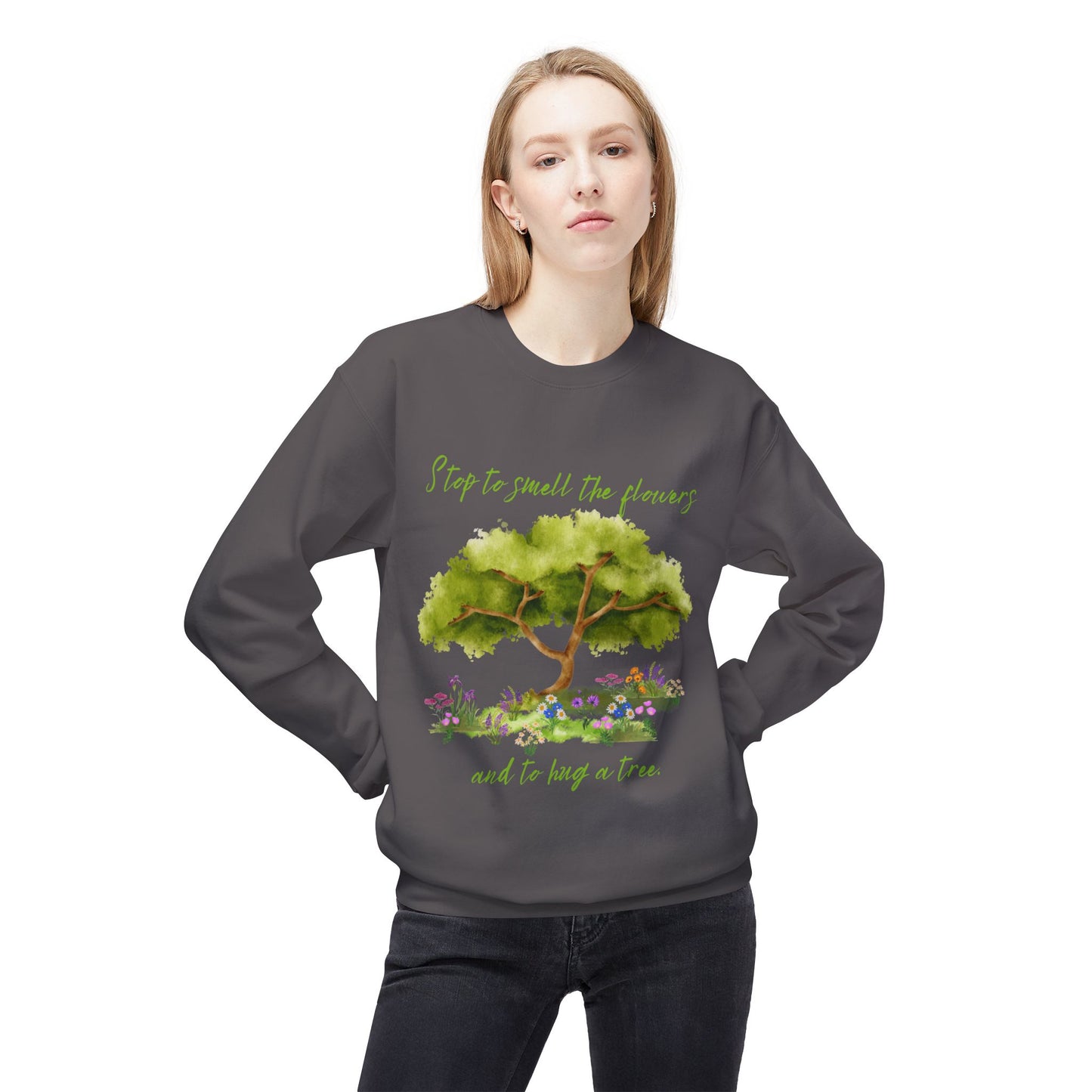 Hug A Tree - Adult Unisex Crewneck Sweatshirt