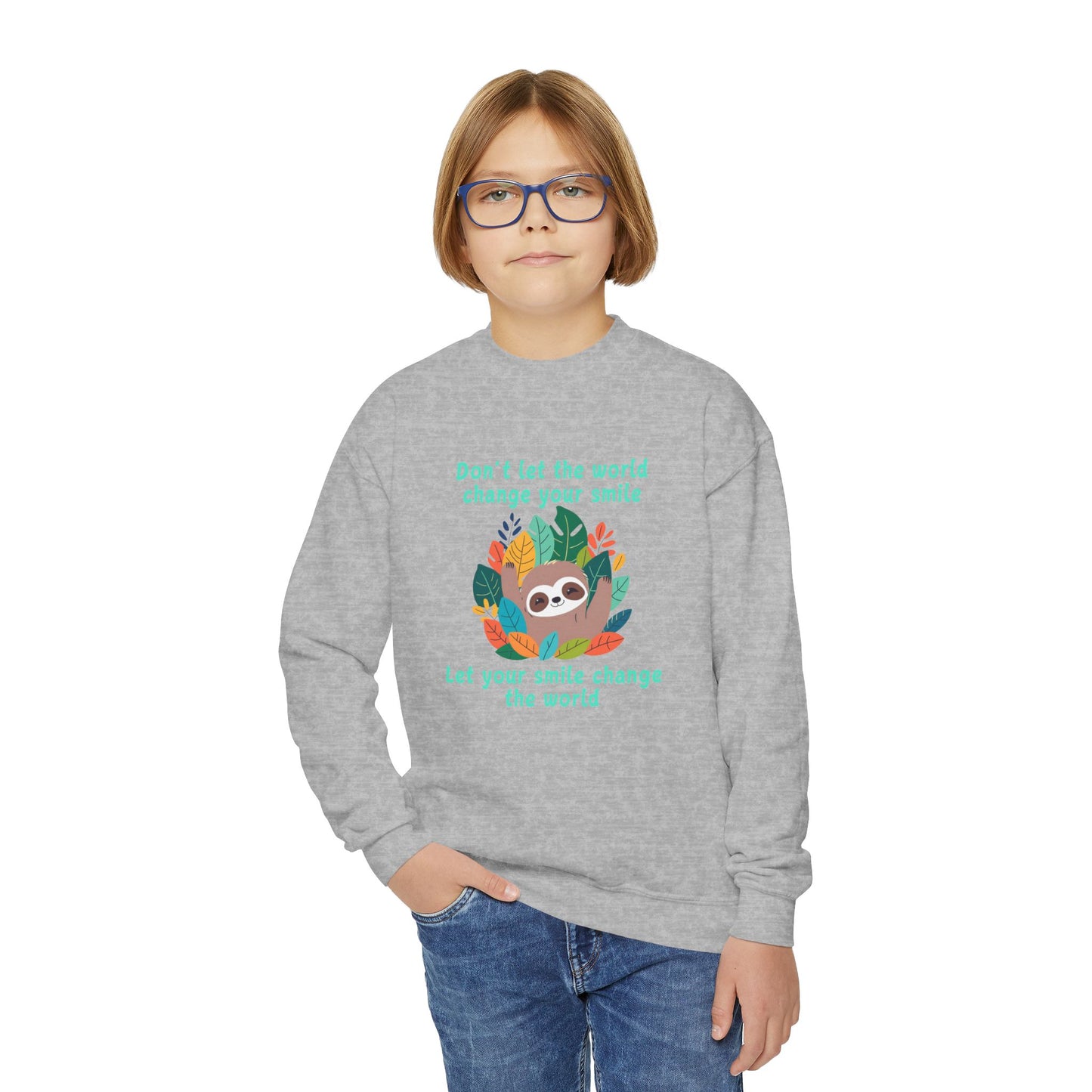 Sloth Smile - Youth Crewneck Sweatshirt