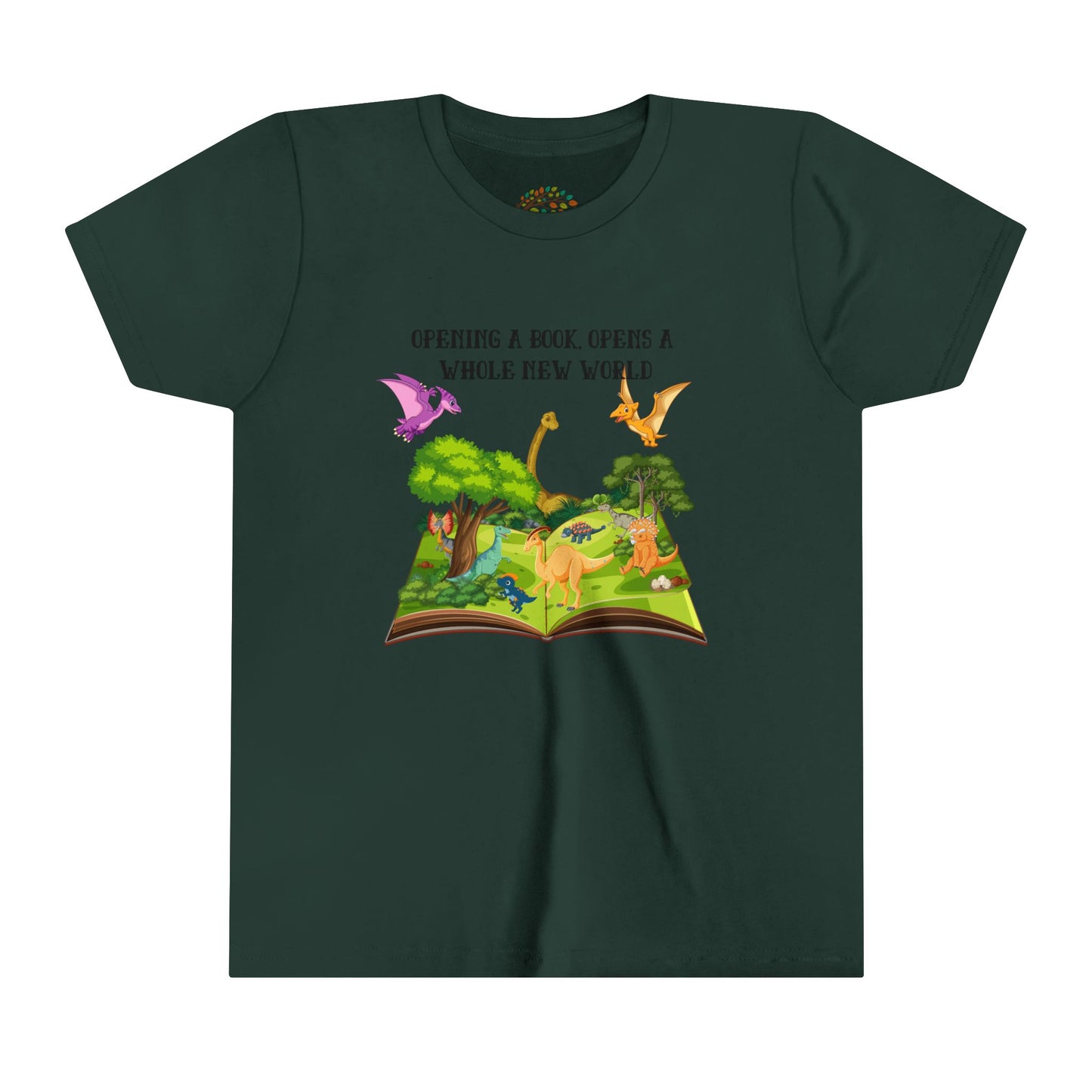 Dinosaur Book Adventure Youth Tee - Discovery Awaits