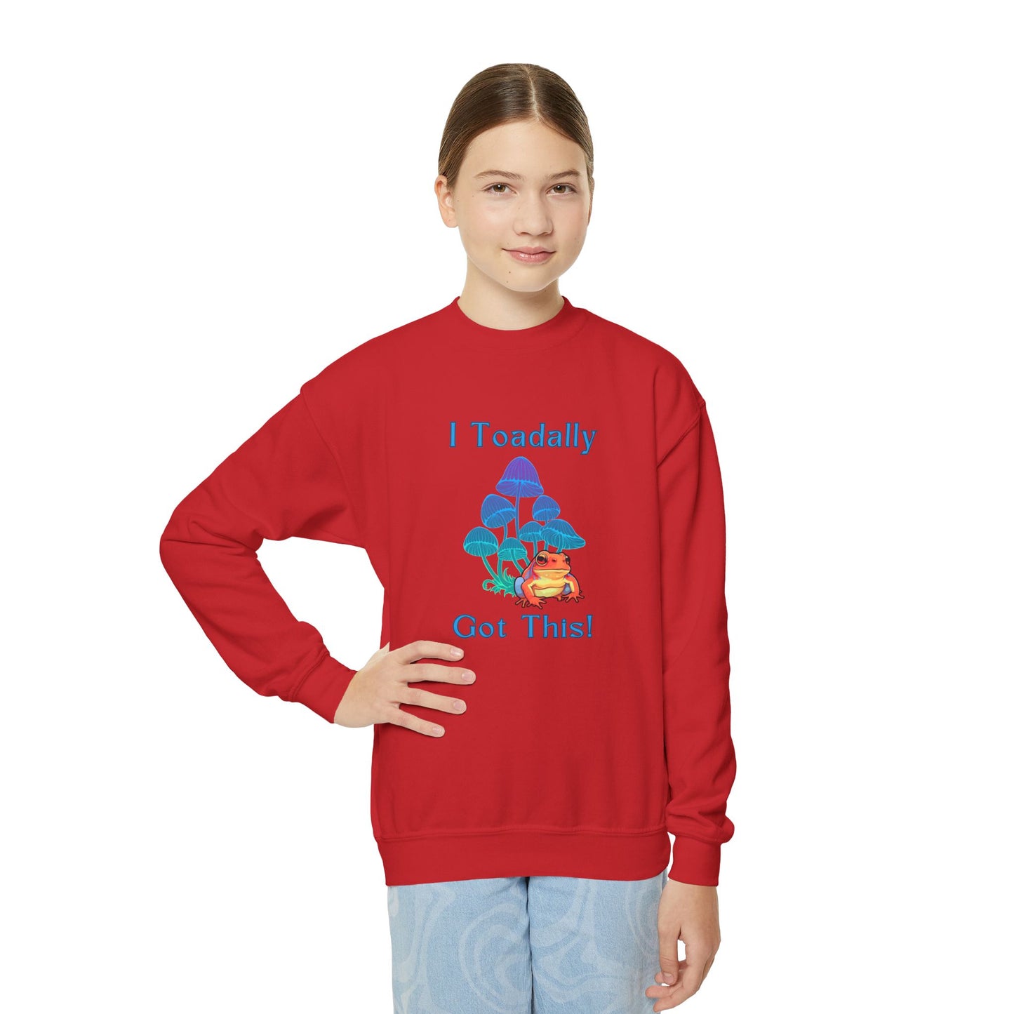 Toadally Got This - Youth Crewneck Sweatshirt - Bright Uplifting Print