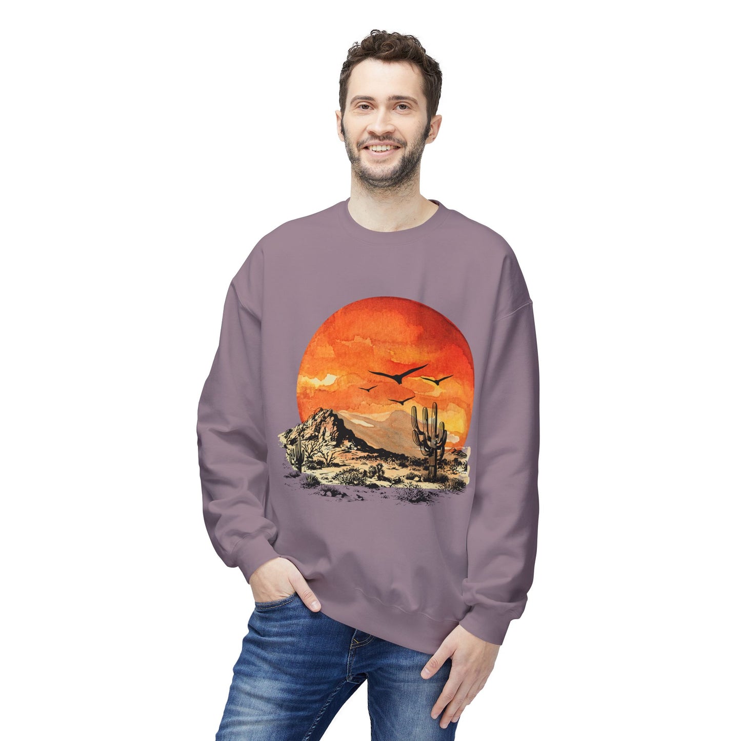 Desert Sun - Adult Unisex Sweatshirt - Bright Watercolor Print