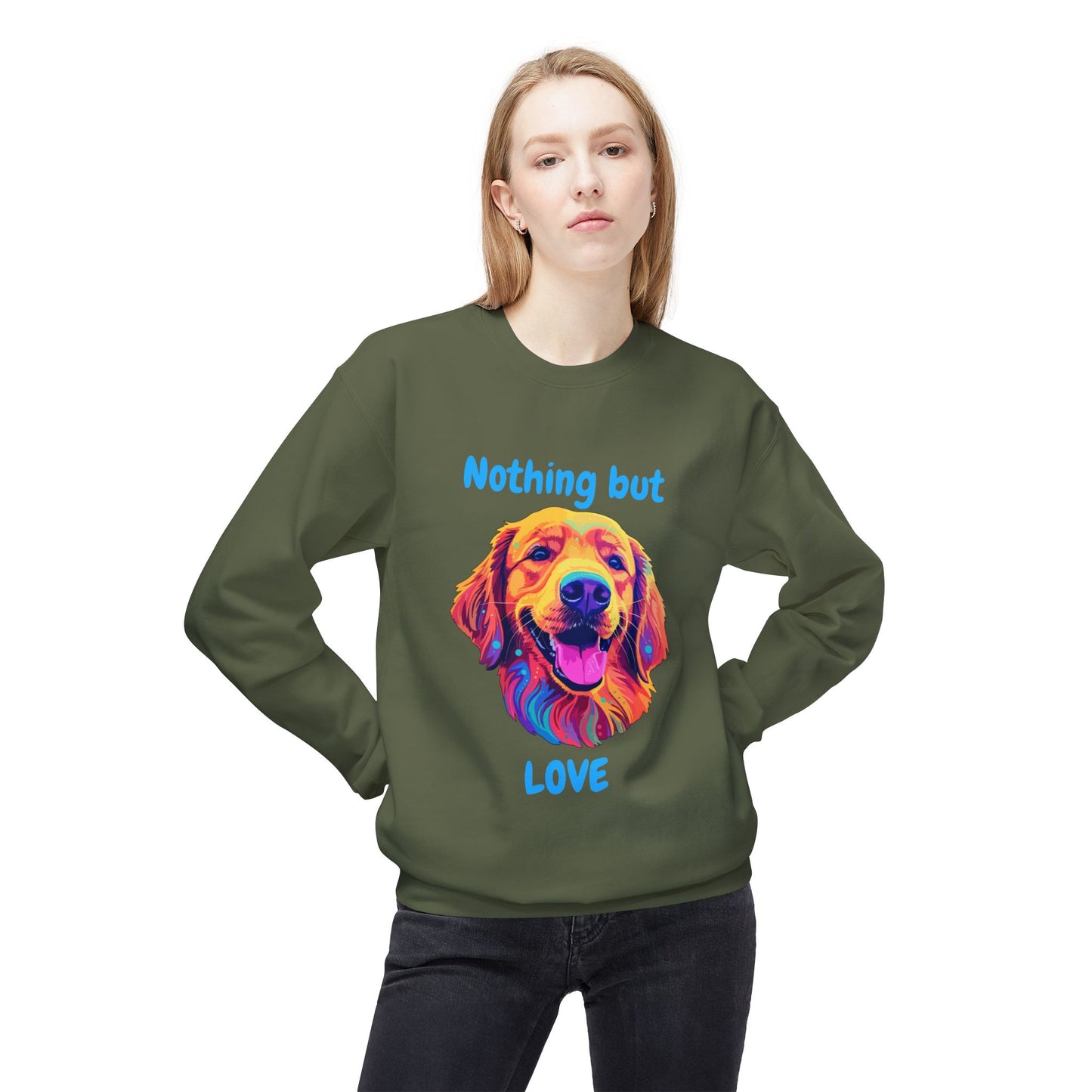 Nothing But Love - Adult Unisex Sweatshirt - Golden Retriever Design