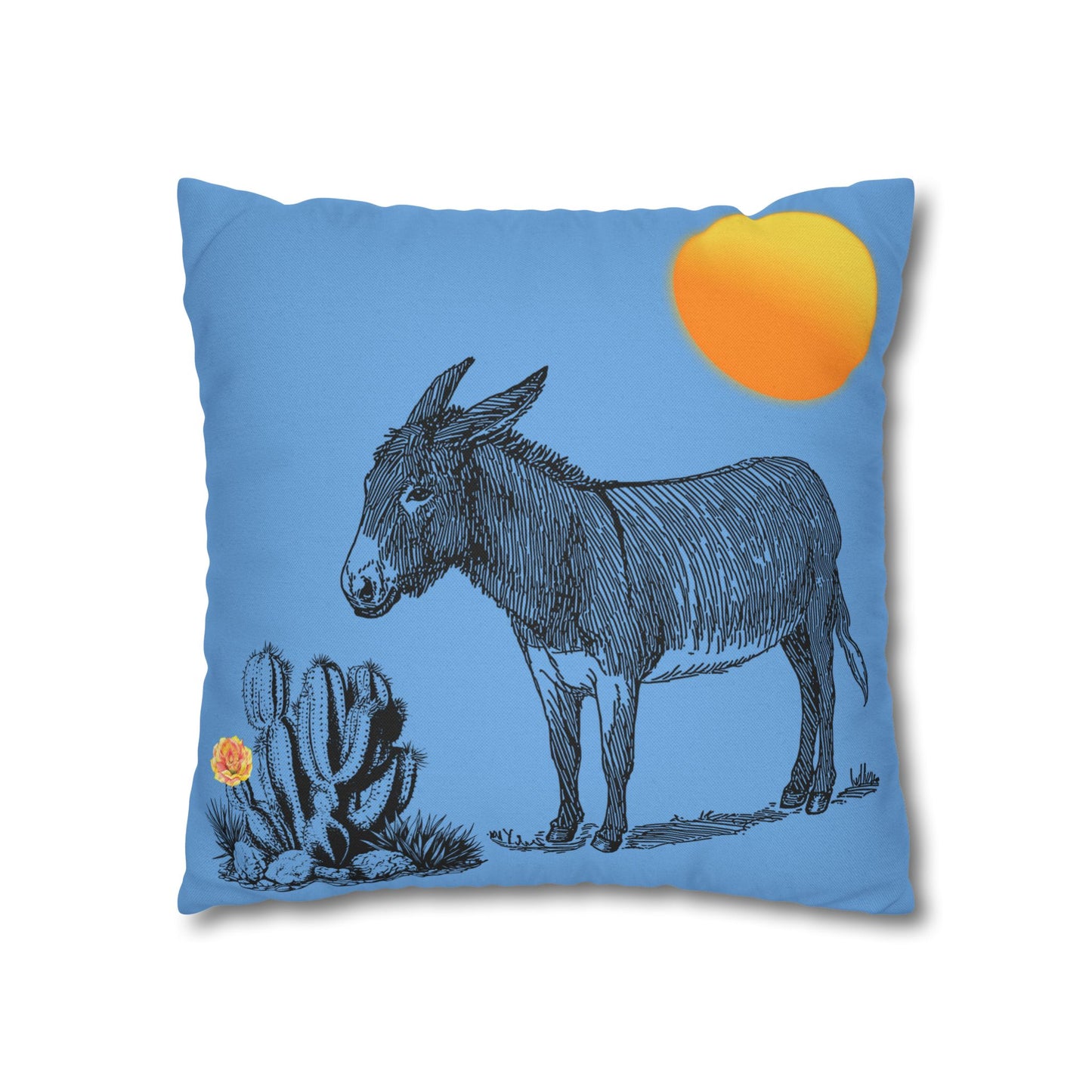 Donkey Desert - Accent Square Pillowcases - Various Sizes