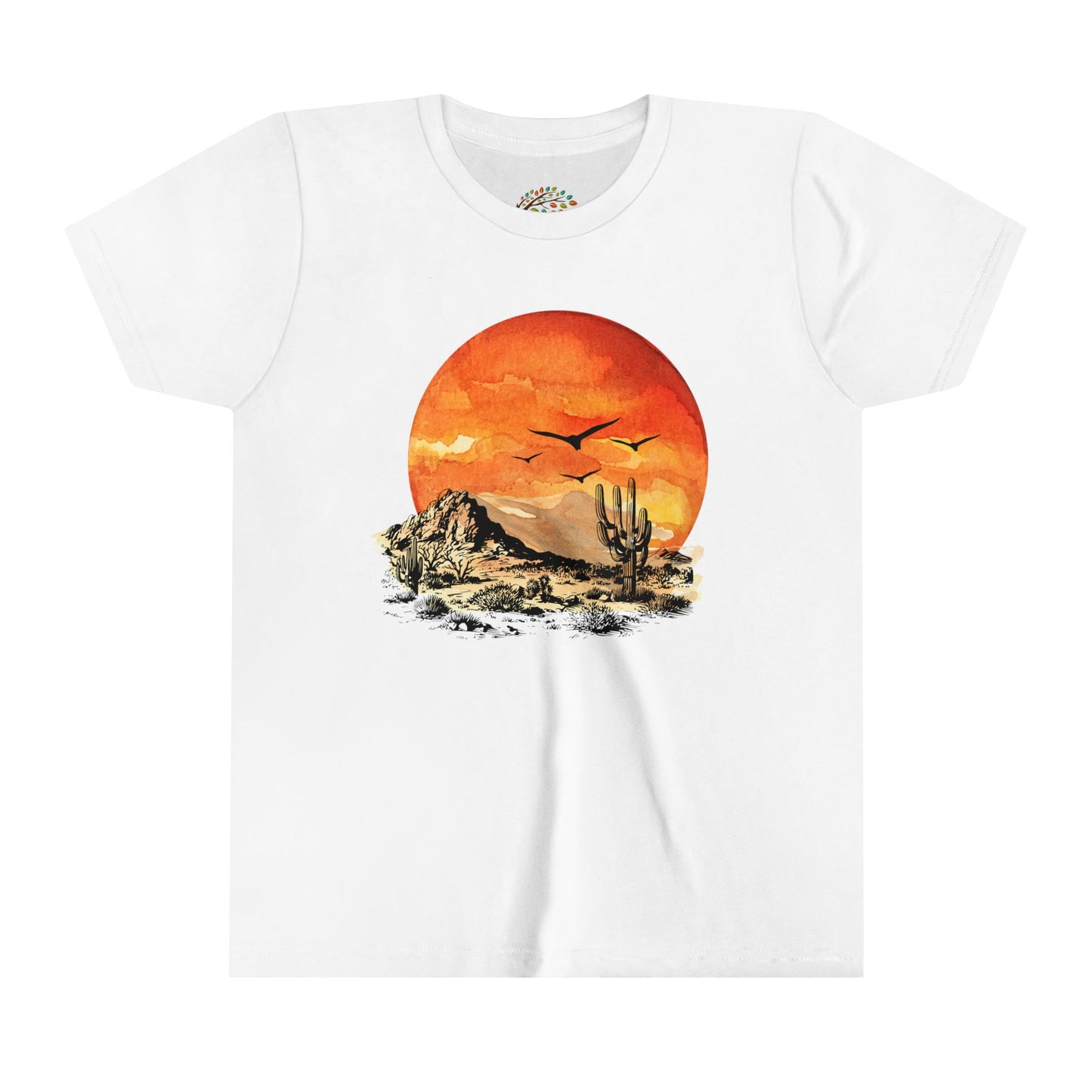 Desert Sun - Youth Short Sleeve Tee - Bright Watercolor Print