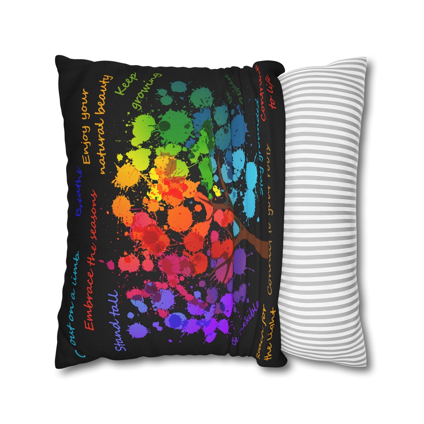 Tree Of Life Black - Accent Square Pillowcase - Various Sizes