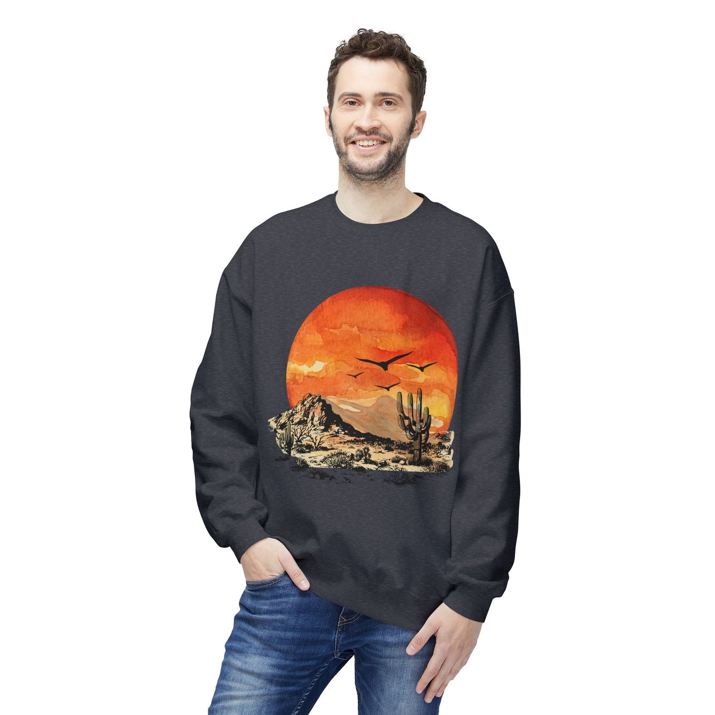 Desert Sun - Adult Unisex Sweatshirt - Bright Watercolor Print