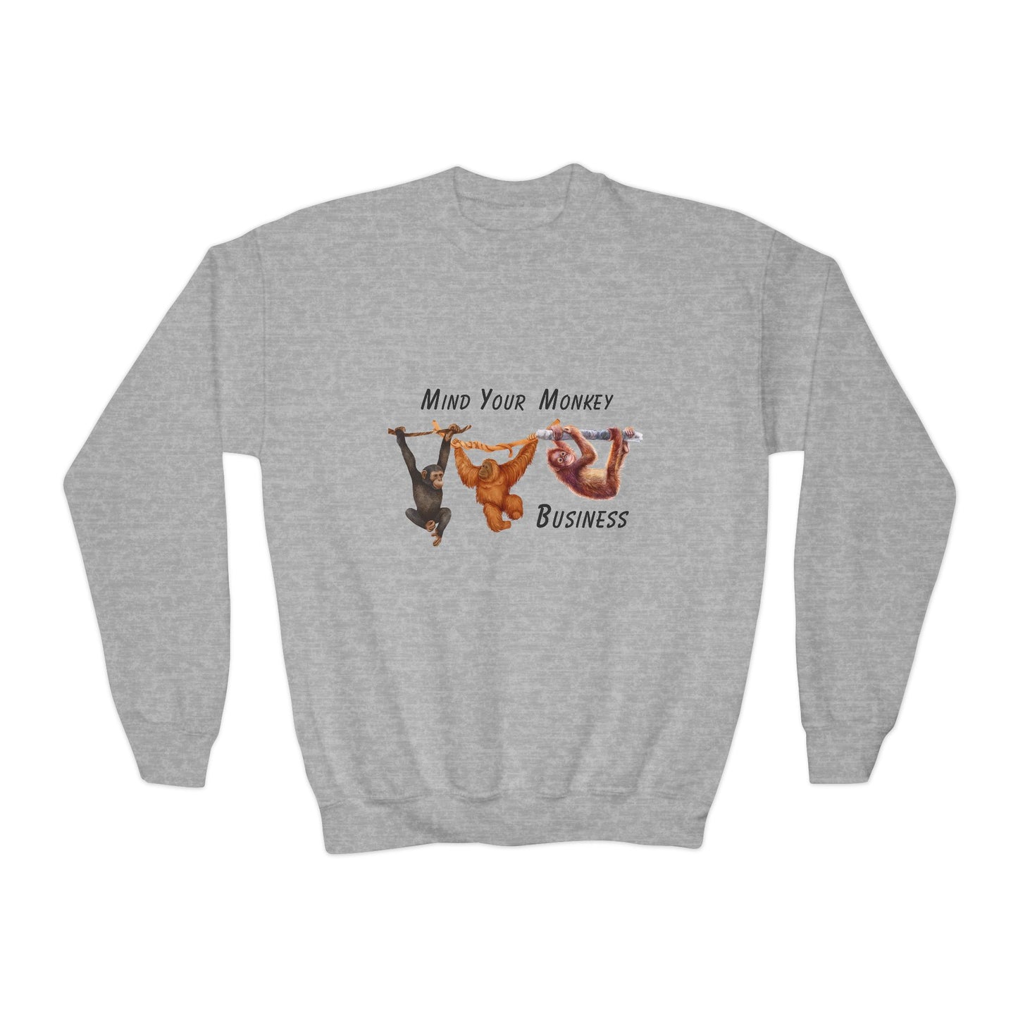 Mind Your Monkey Business - Youth Crewneck Sweatshirt