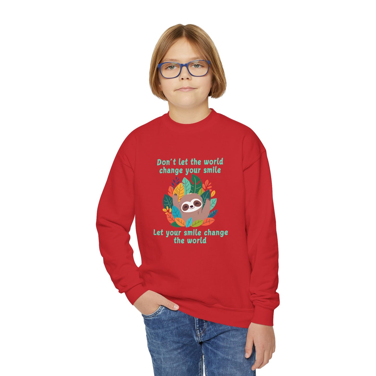 Sloth Smile - Youth Crewneck Sweatshirt