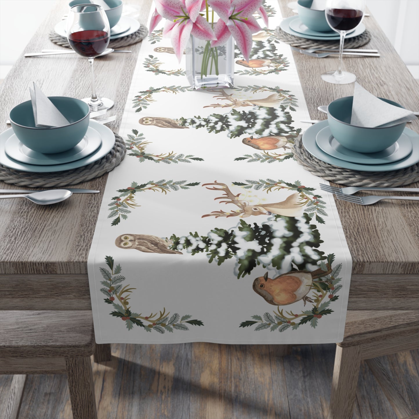 Winter Tree White - Table Runner (Cotton, Poly)