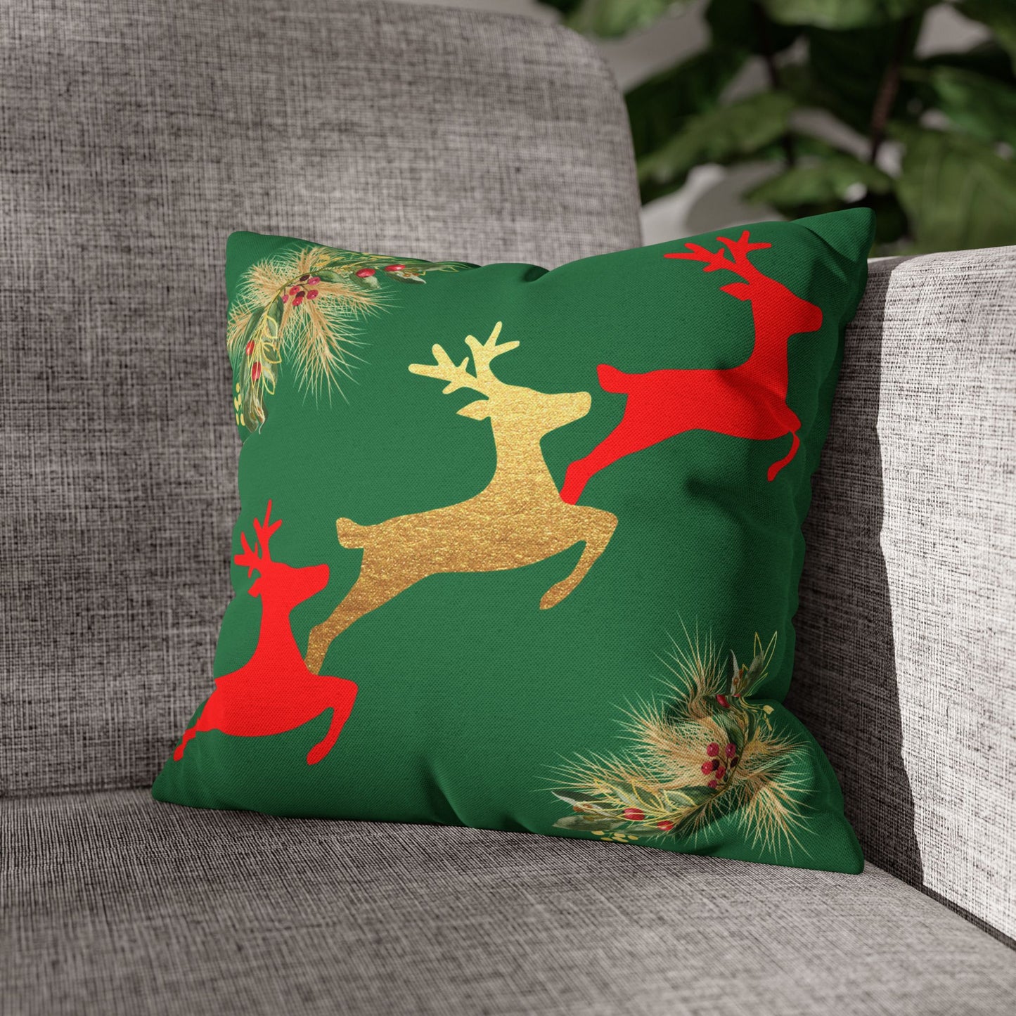 Reindeer Fun - Square Pillowcase - Various Sizes