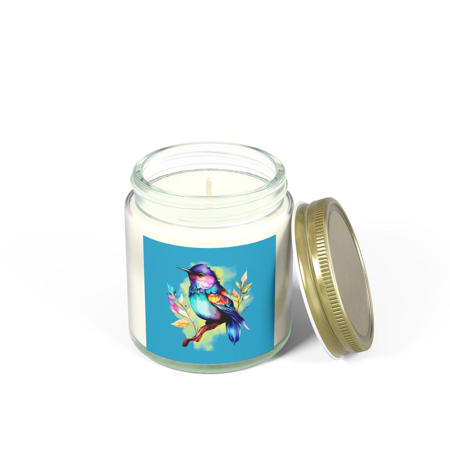 Beautiful Watercolor Bird - Scented Coconut Apricot Candles (4oz, 9oz)