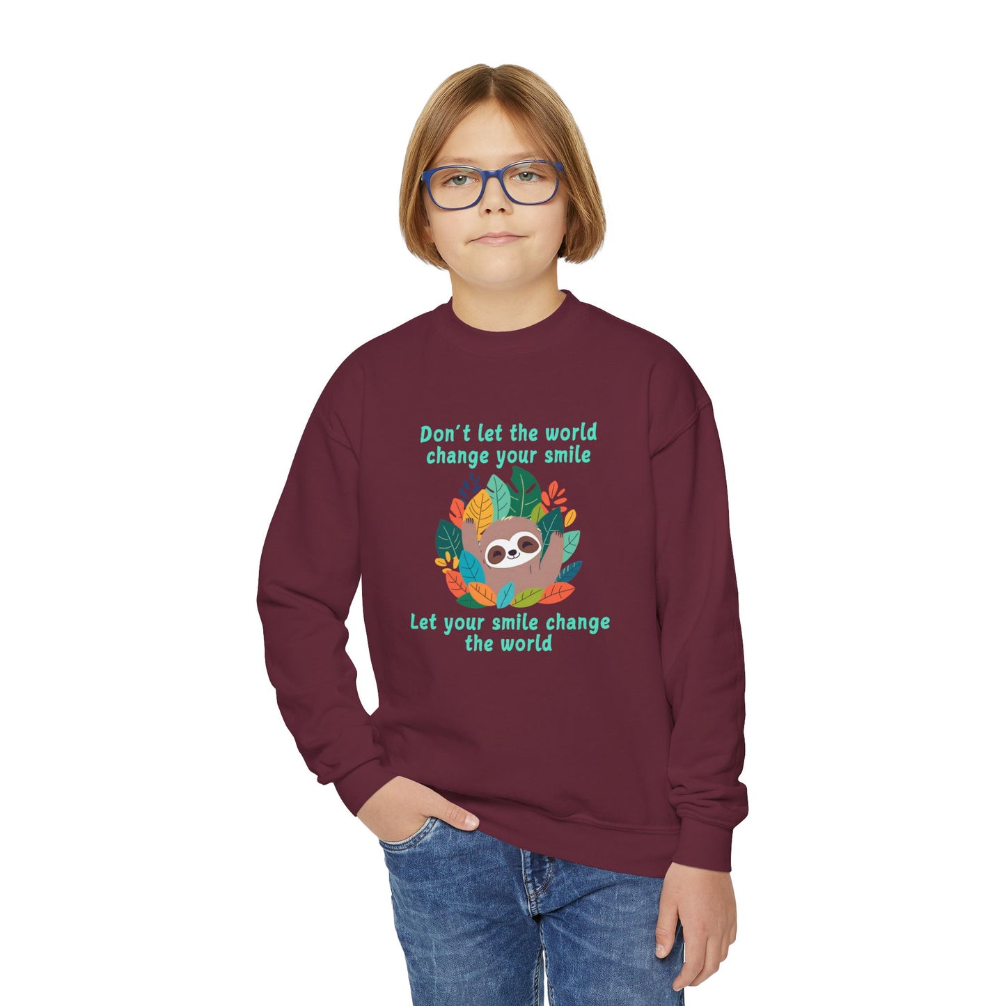 Sloth Smile - Youth Crewneck Sweatshirt