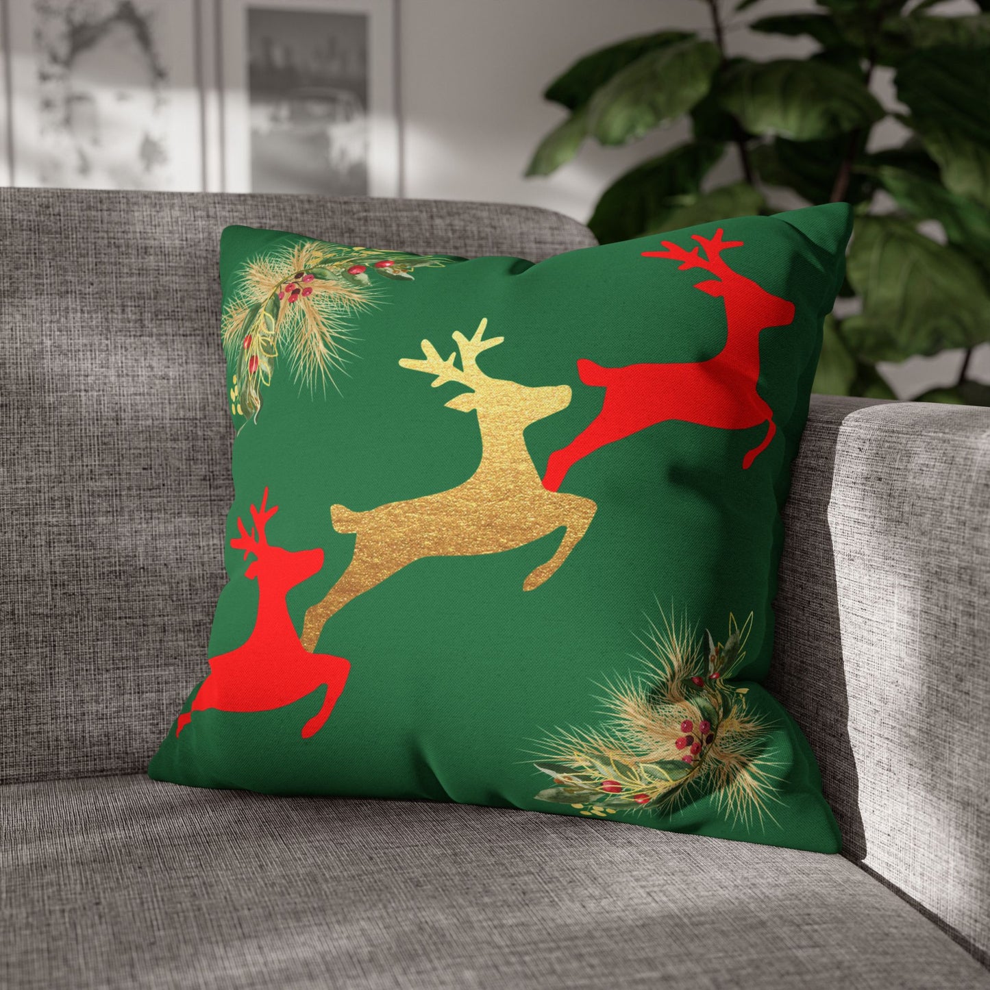 Reindeer Fun - Square Pillowcase - Various Sizes