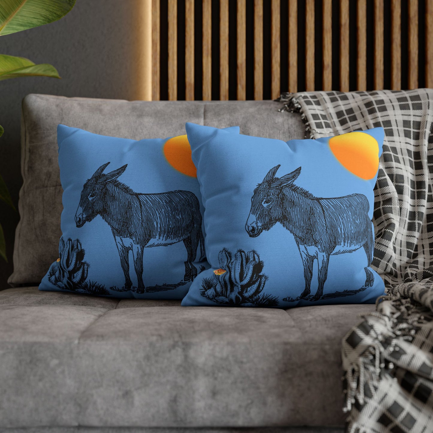 Donkey Desert - Accent Square Pillowcases - Various Sizes