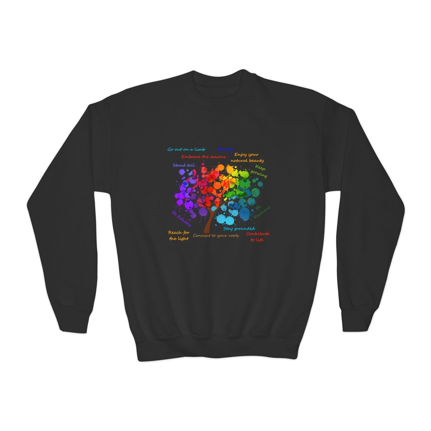 Tree of Life - Youth Crewneck Sweatshirt - Bright Uplifting Print