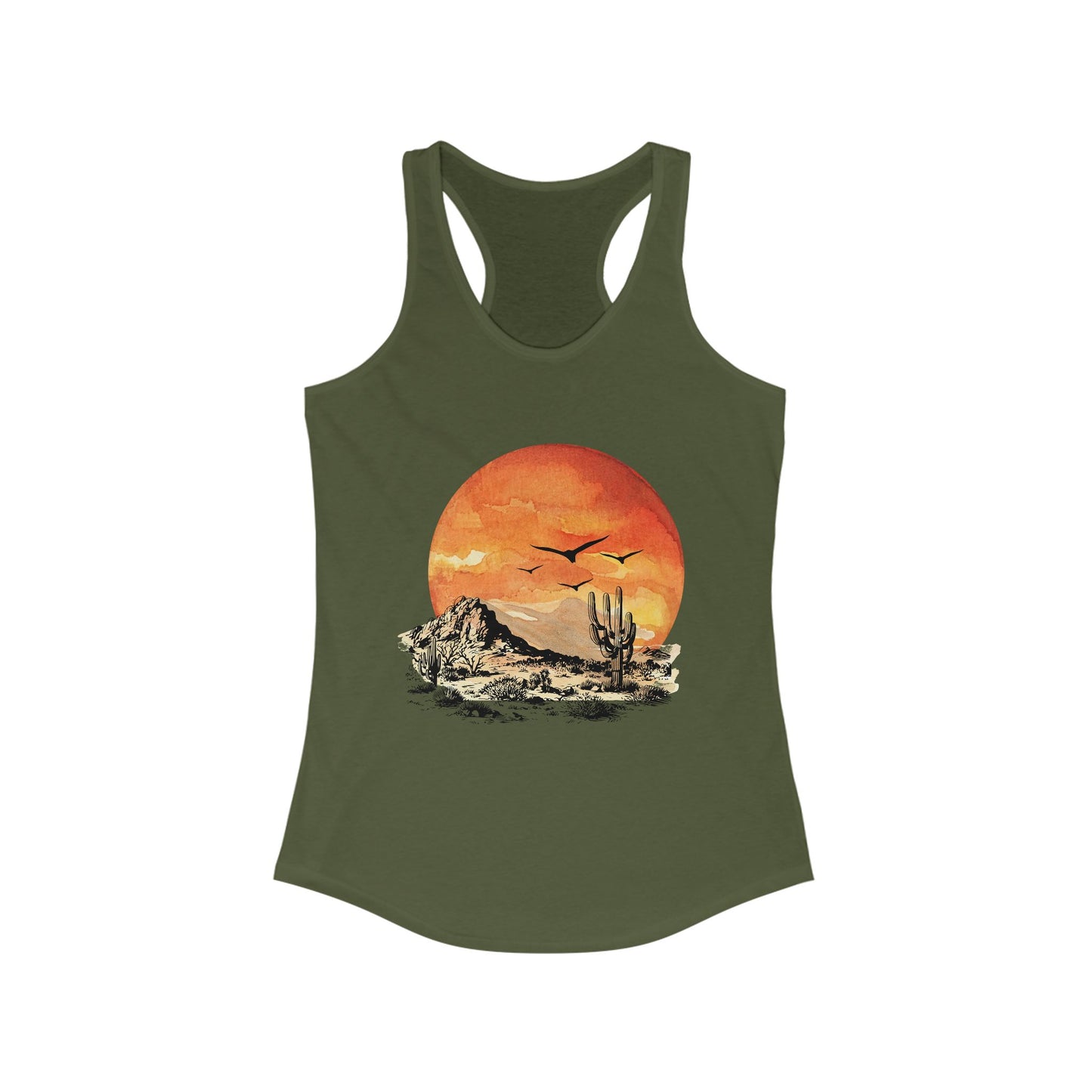 Desert Sun Racerback Tank - Bright Watercolor Print