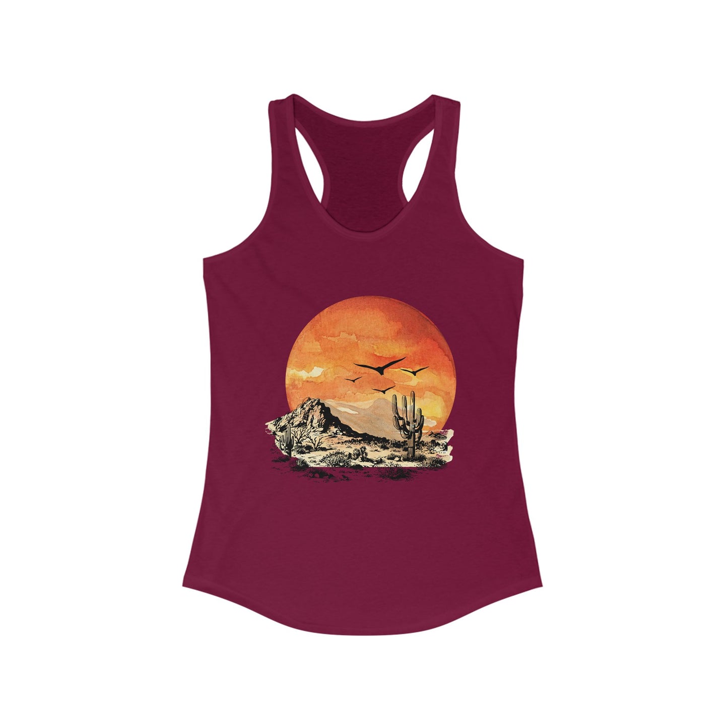 Desert Sun Racerback Tank - Bright Watercolor Print