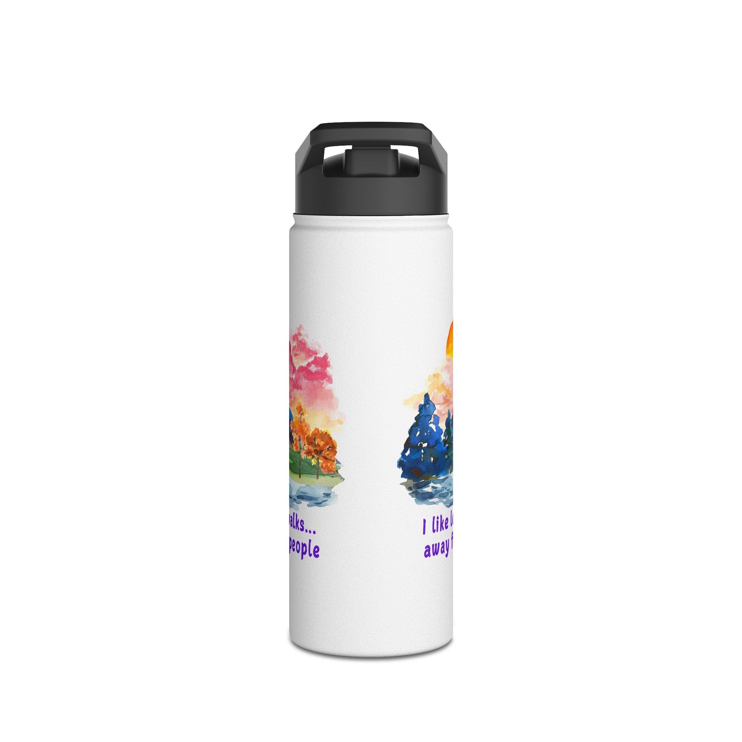 Long Walks Away From People - Stainless Steel Water Bottle