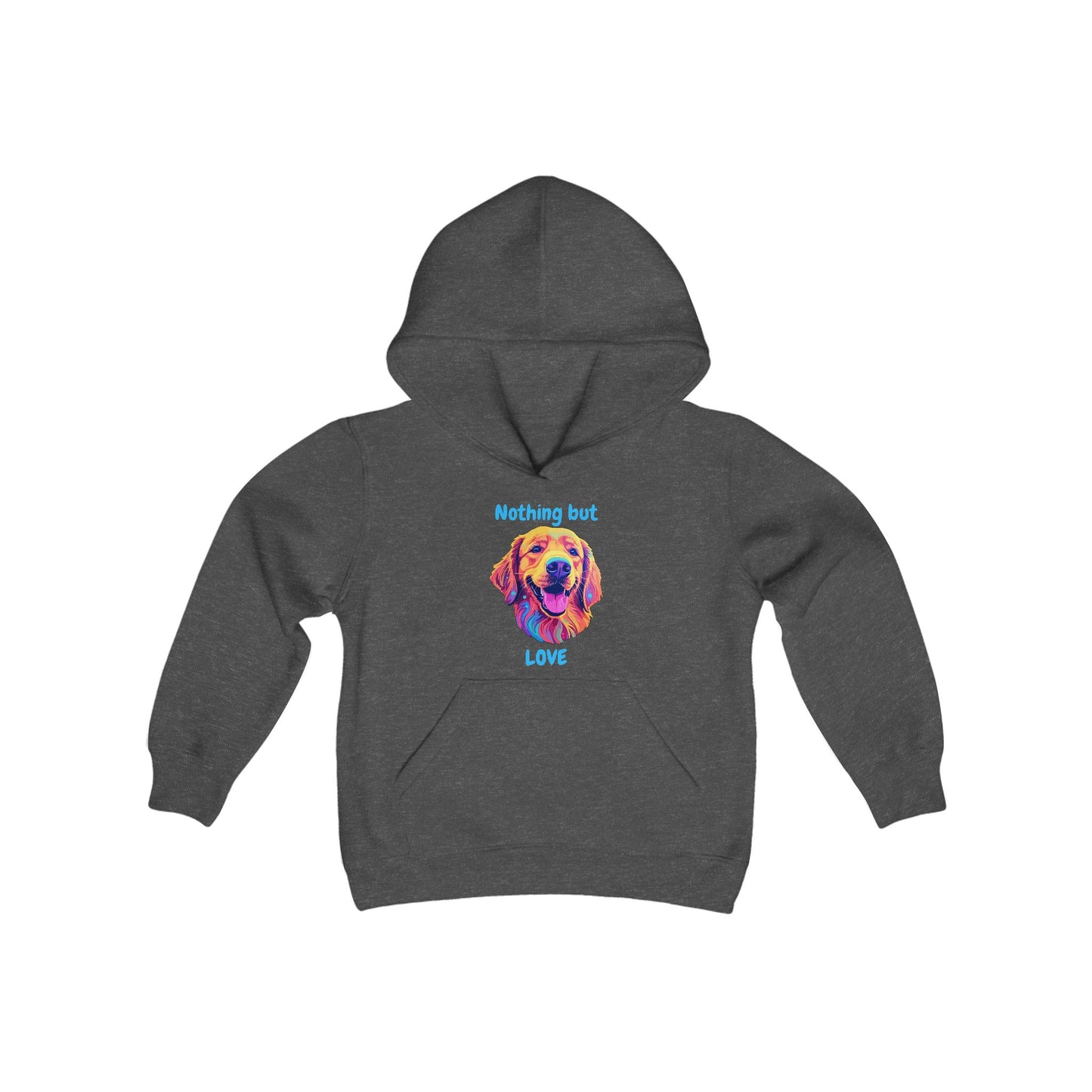 Nothing But Love - Youth Hooded Sweatshirt - Golden Retriever Design