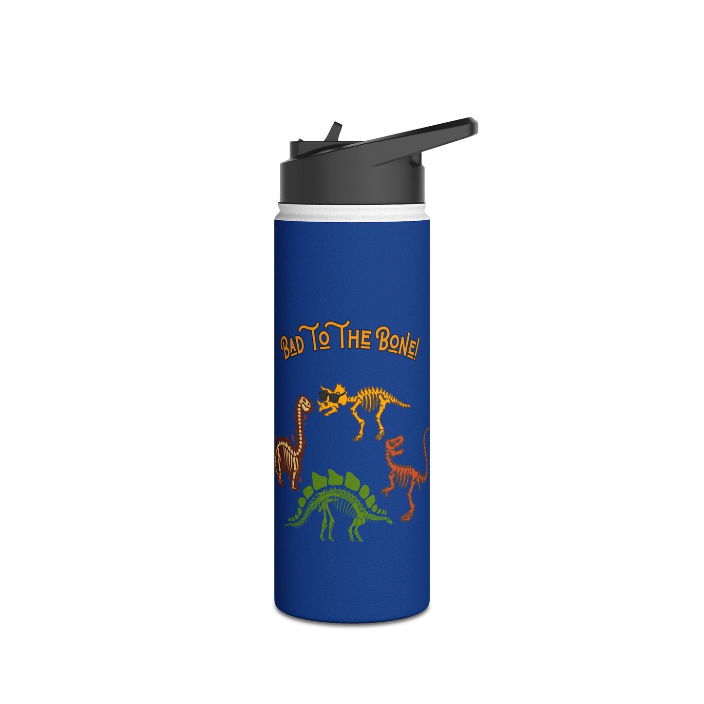 Bad to the Bone - Blue Kids Stainless Steel Water Bottle