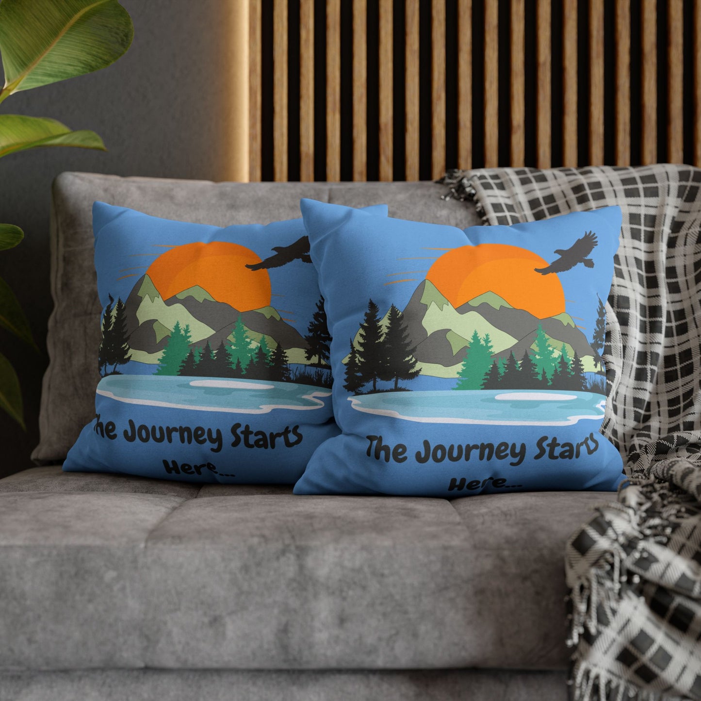 Journey Starts Here - Square Pillowcase - various sizes