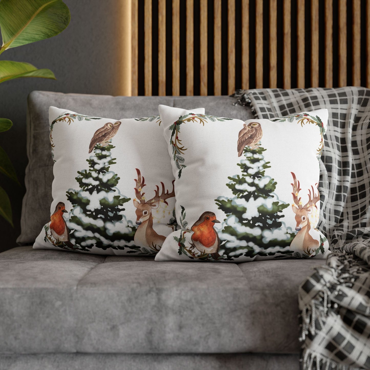 Winter Tree White - Square Pillowcase - Various Sizes