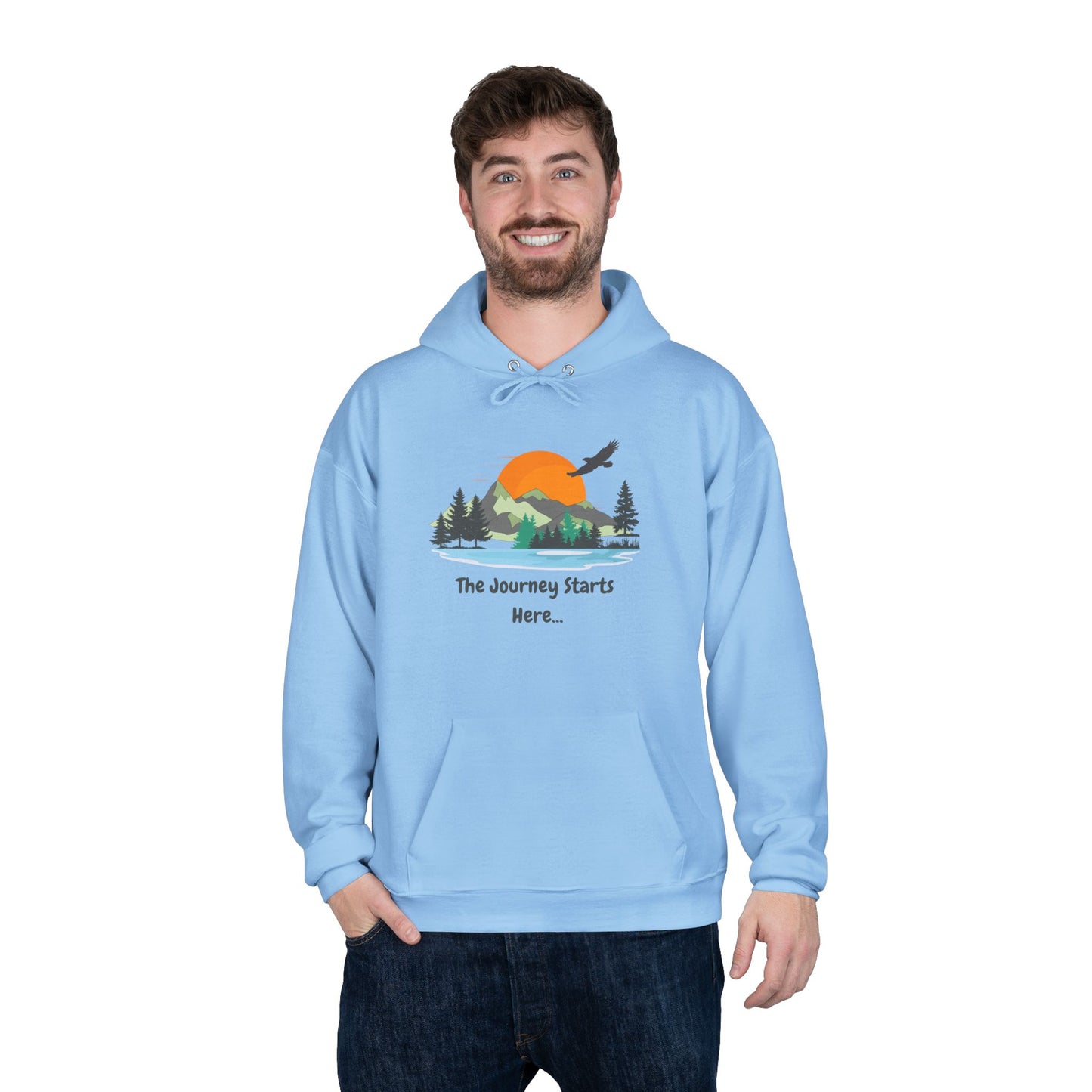 Journey Starts Here - Adult Unisex EcoSmart® Pullover Hoodie Sweatshirt