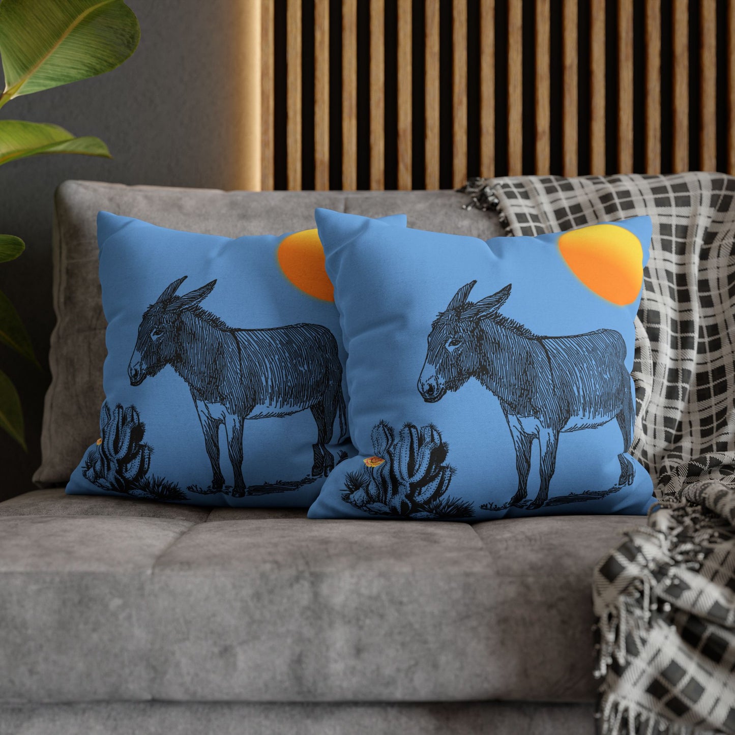 Donkey Desert - Accent Square Pillowcases - Various Sizes