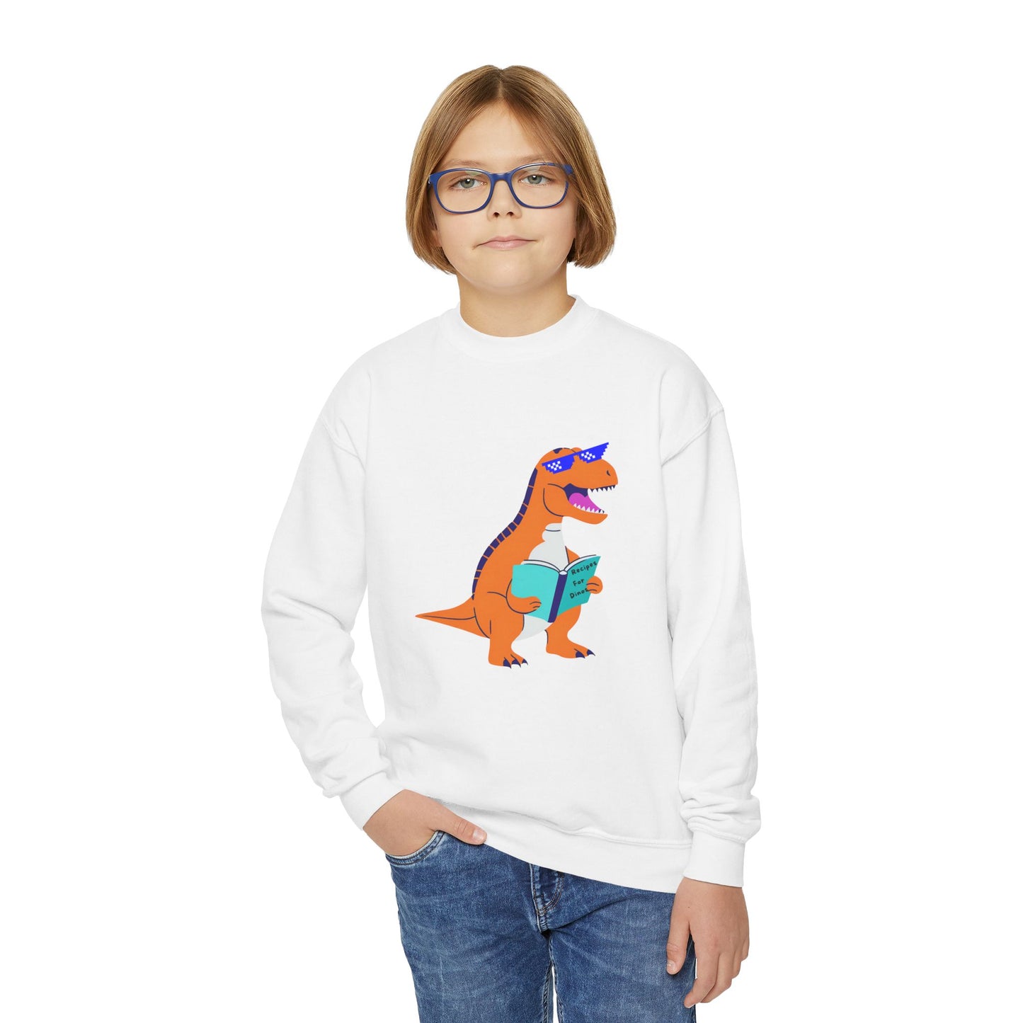 Retro T-Rex - Youth Crewneck Sweatshirt