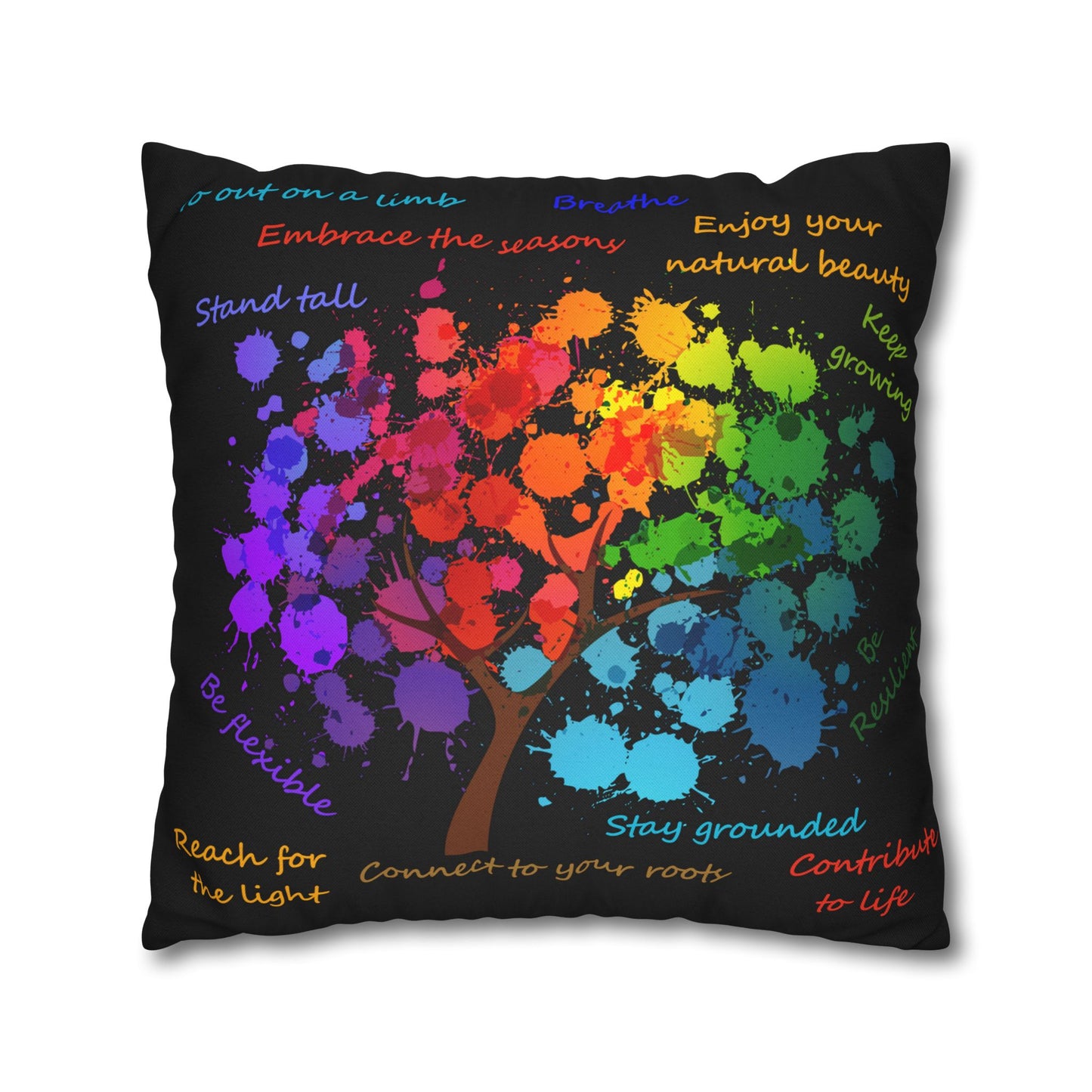 Tree Of Life Black - Accent Square Pillowcase - Various Sizes