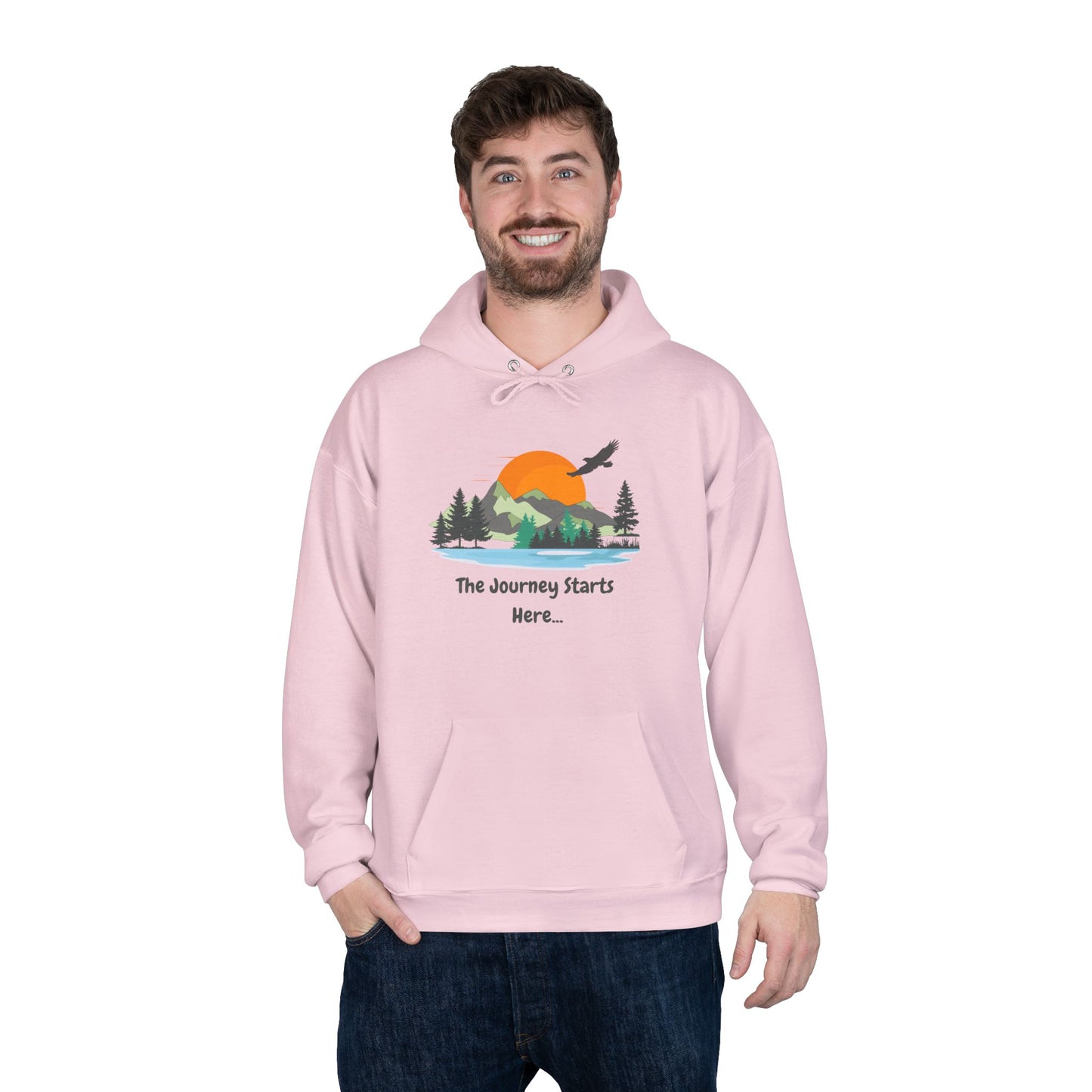 Journey Starts Here - Adult Unisex EcoSmart® Pullover Hoodie Sweatshirt