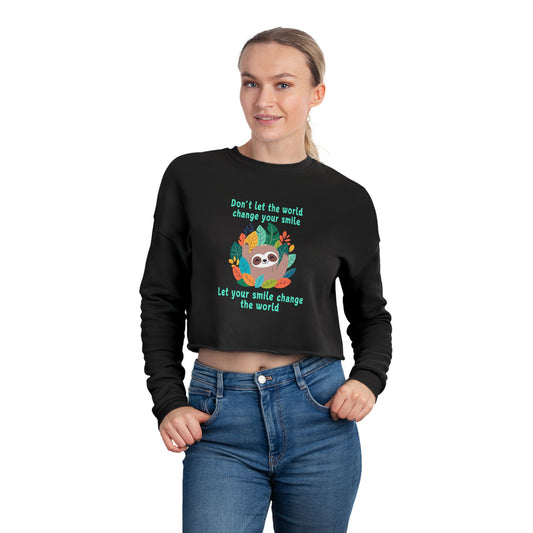 Sloth Smile - Women's Cropped Sweatshirt