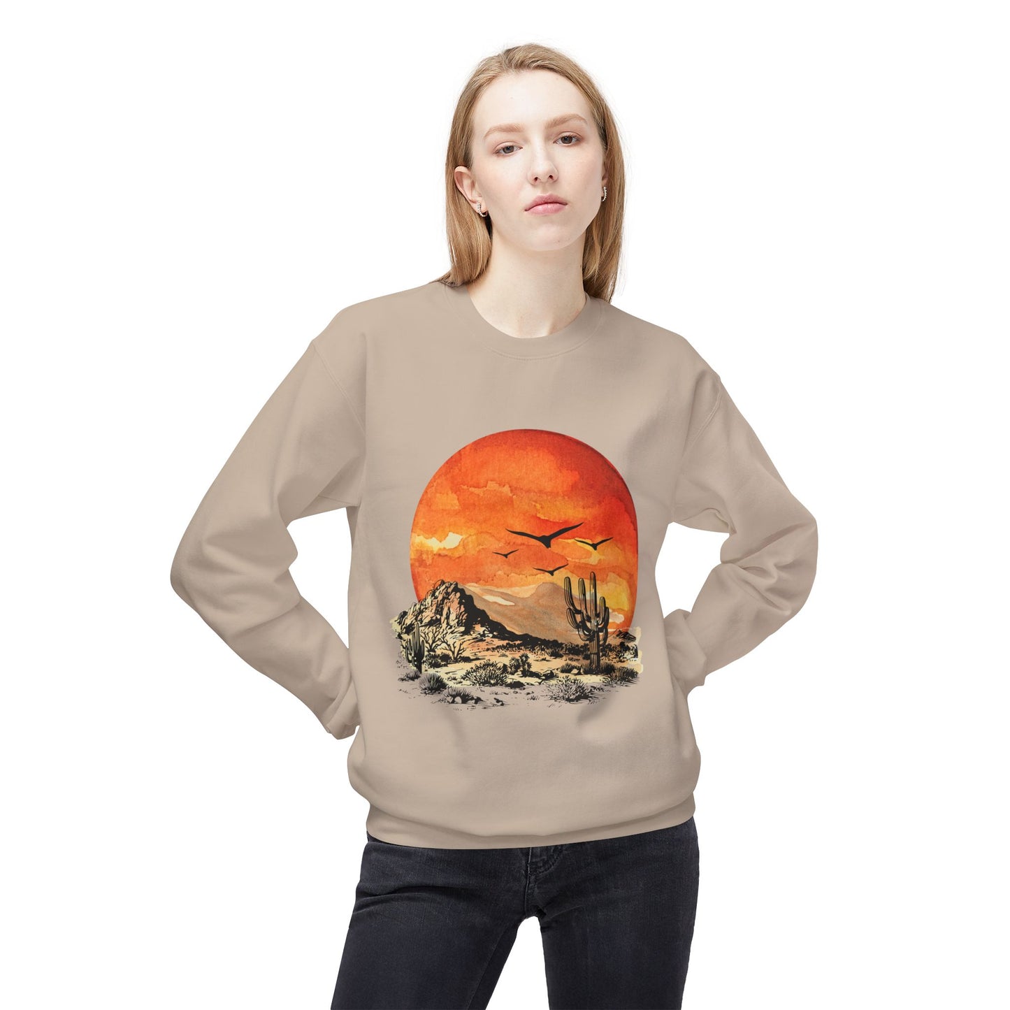 Desert Sun - Adult Unisex Sweatshirt - Bright Watercolor Print