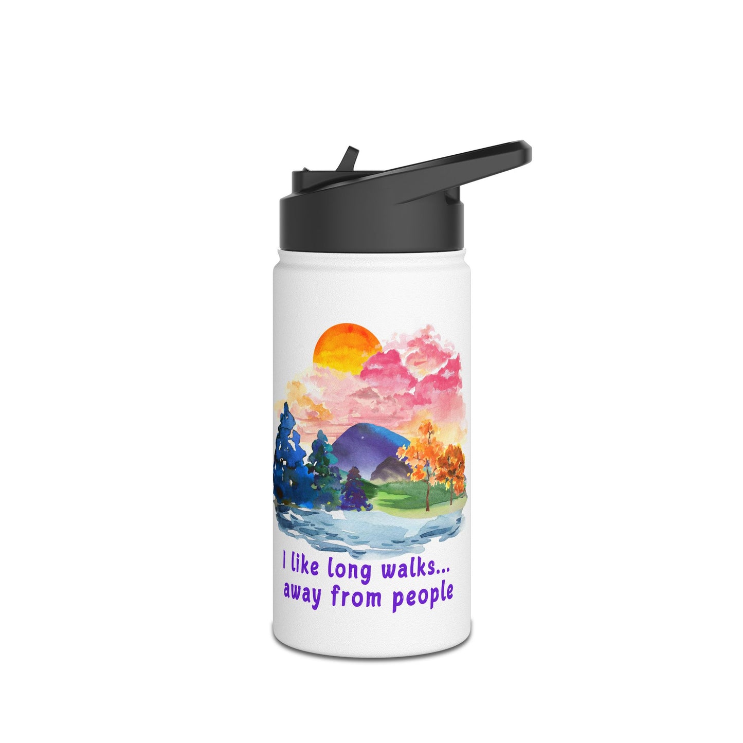 Long Walks Away From People - Stainless Steel Water Bottle