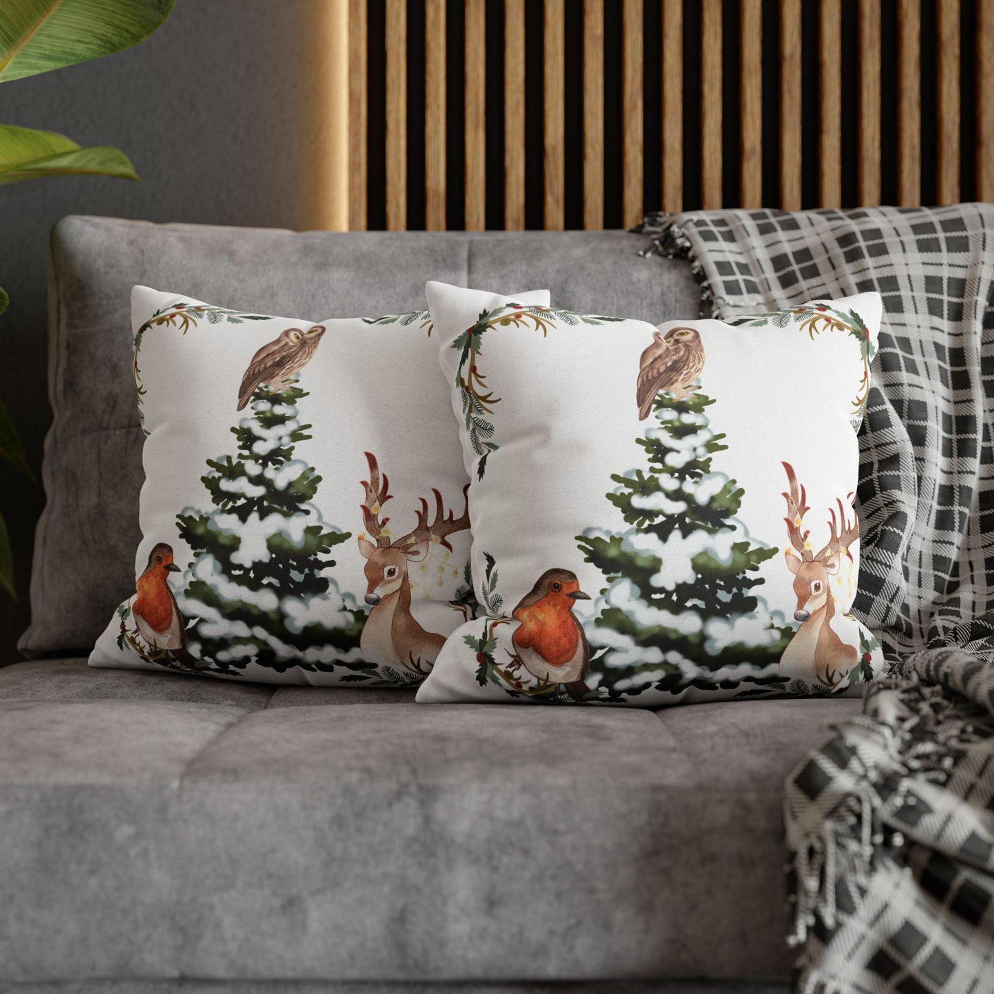 Winter Tree White - Square Pillowcase - Various Sizes