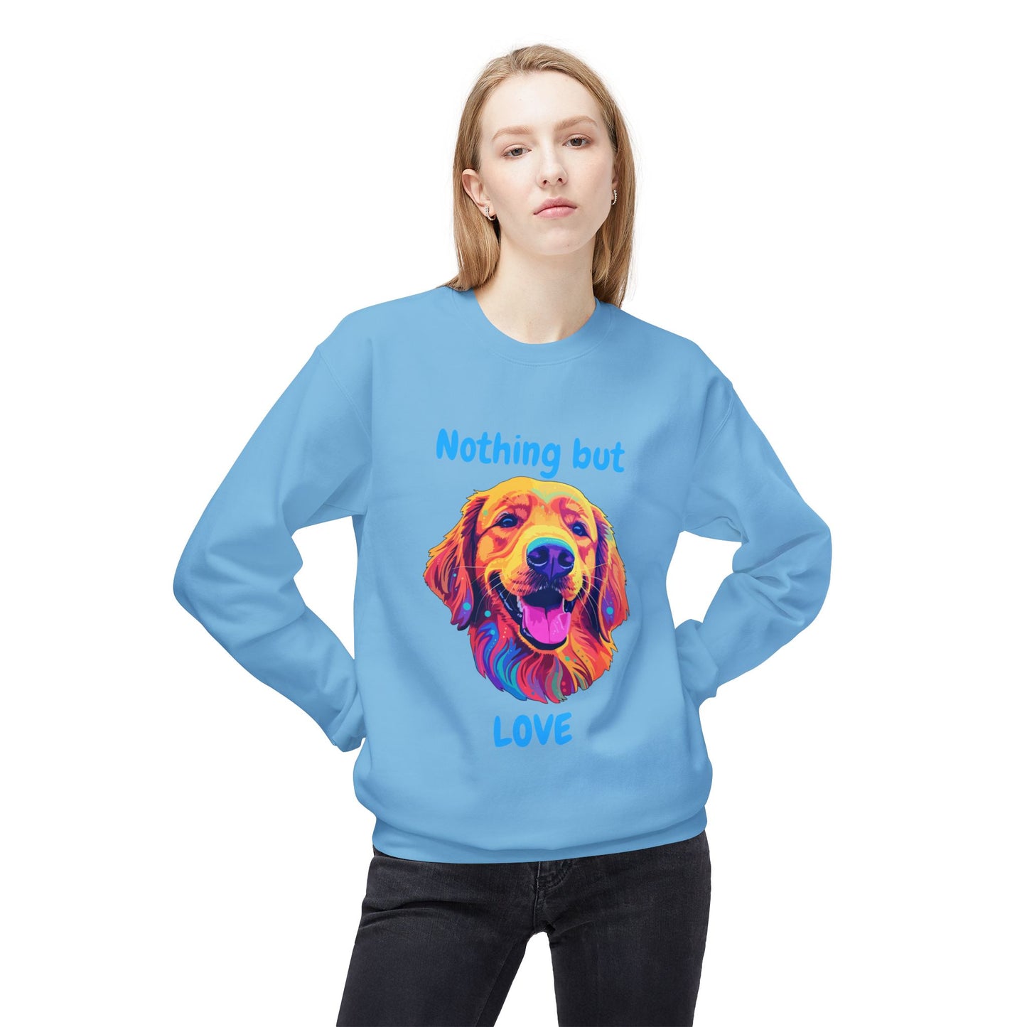 Nothing But Love - Adult Unisex Sweatshirt - Golden Retriever Design