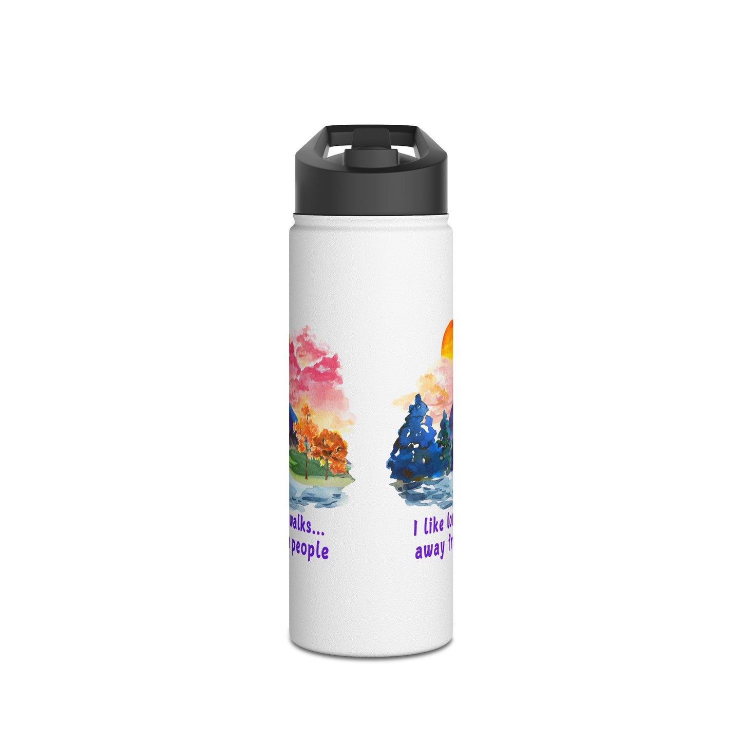 Long Walks Away From People - Stainless Steel Water Bottle