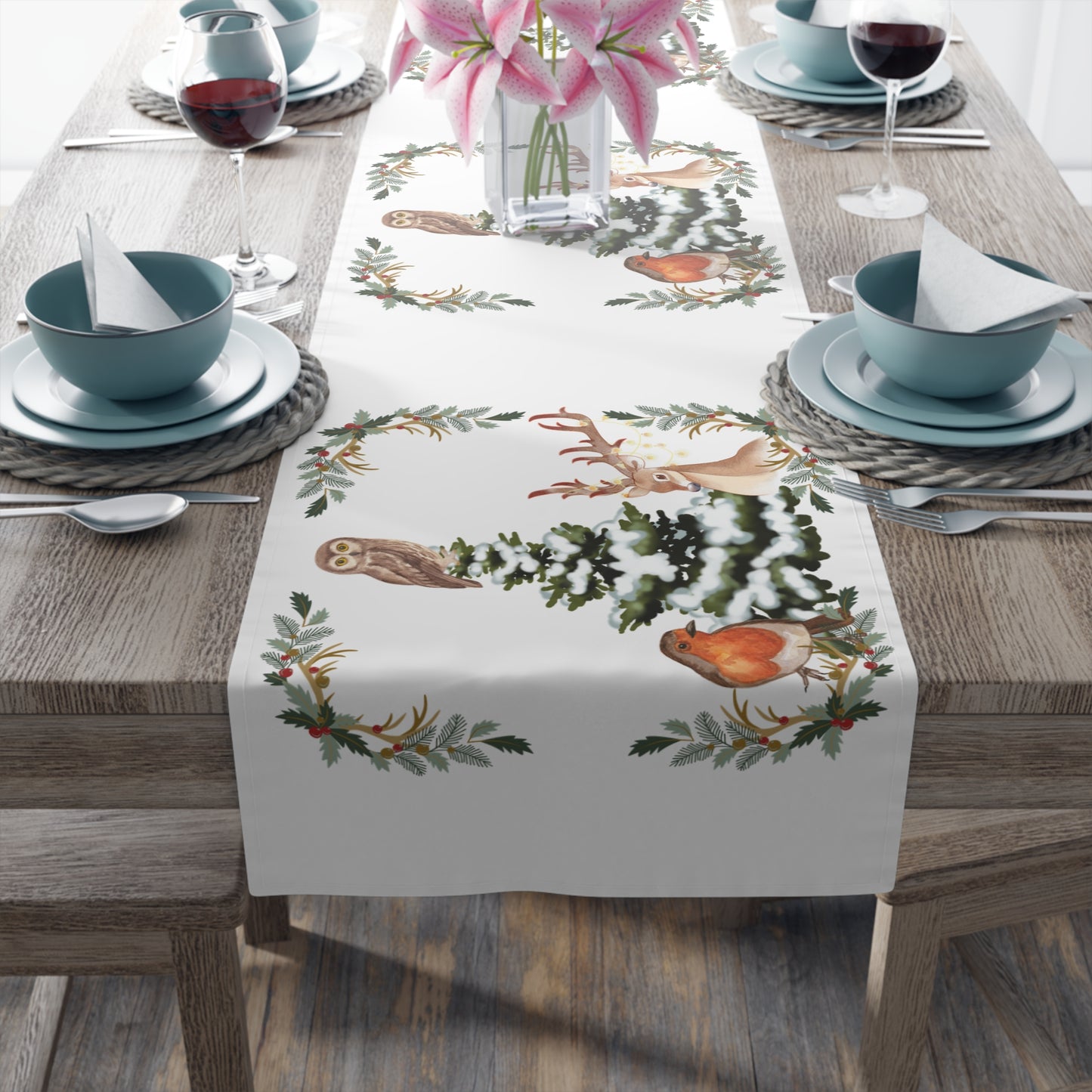 Winter Tree White - Table Runner (Cotton, Poly)