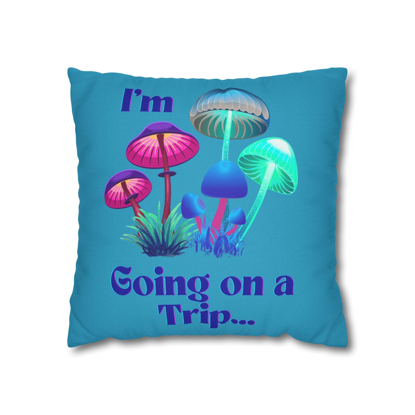 Going on a Trip Blue - Accent Square Pillowcase - Various Sizes