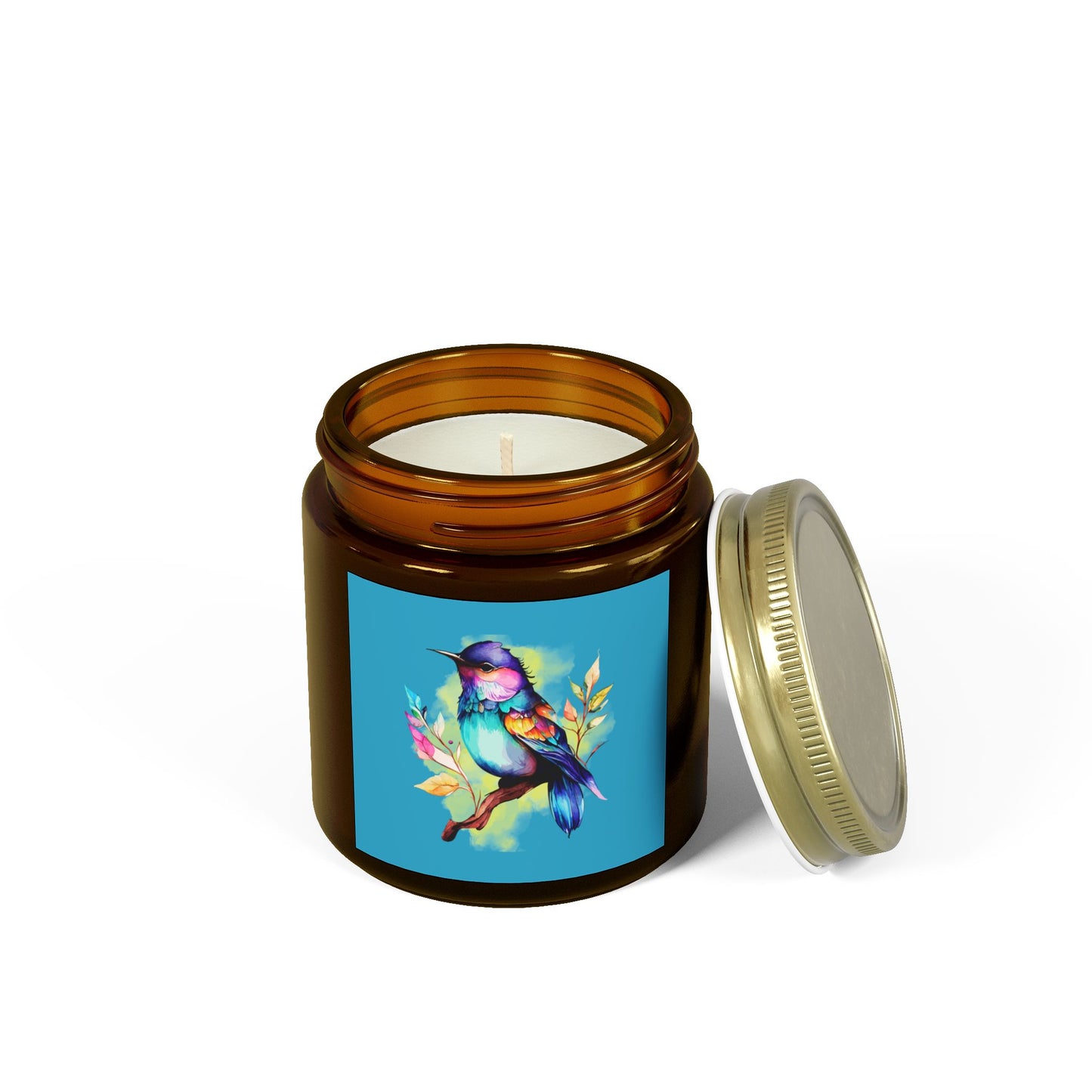 Beautiful Watercolor Bird - Scented Coconut Apricot Candles (4oz, 9oz)