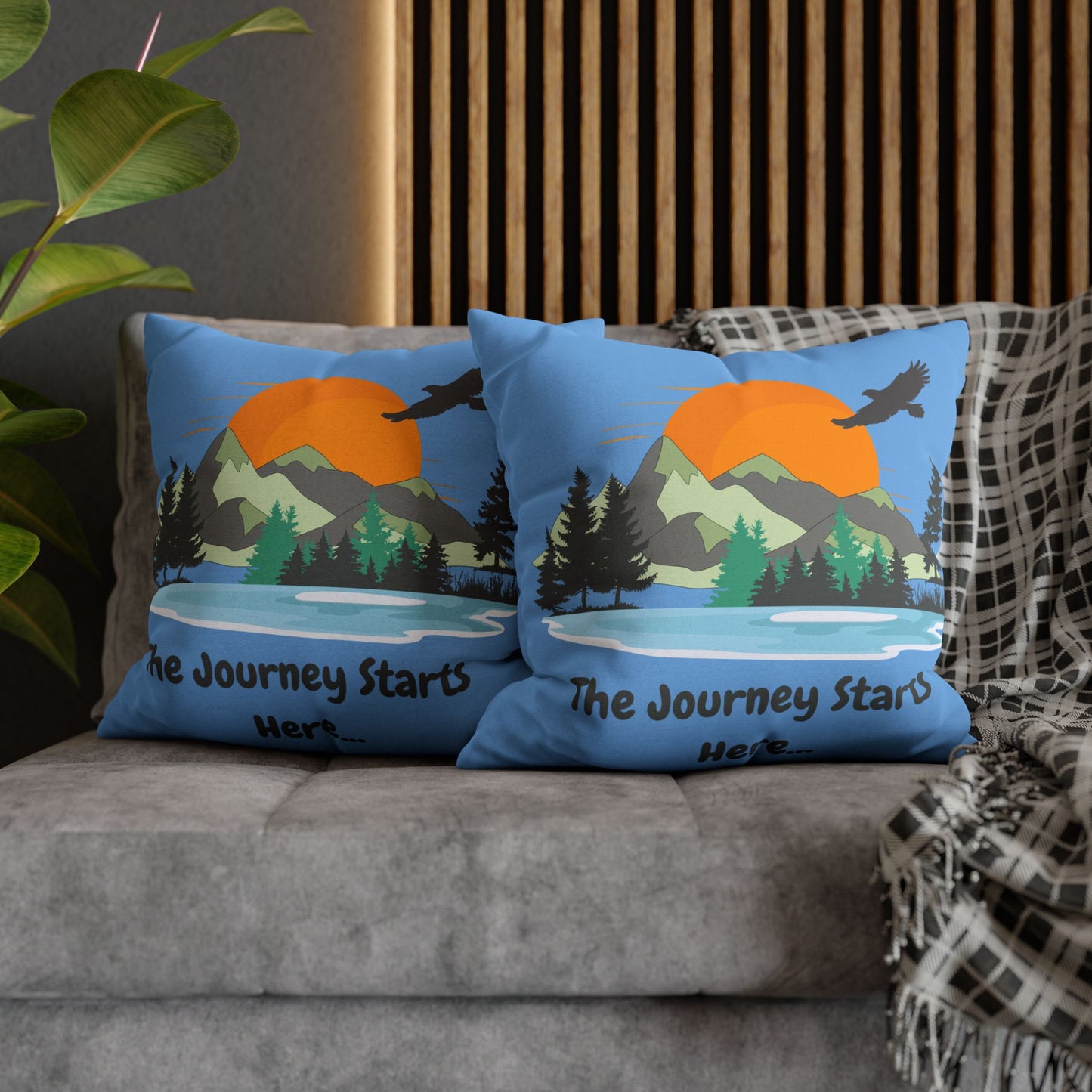 Journey Starts Here - Square Pillowcase - various sizes