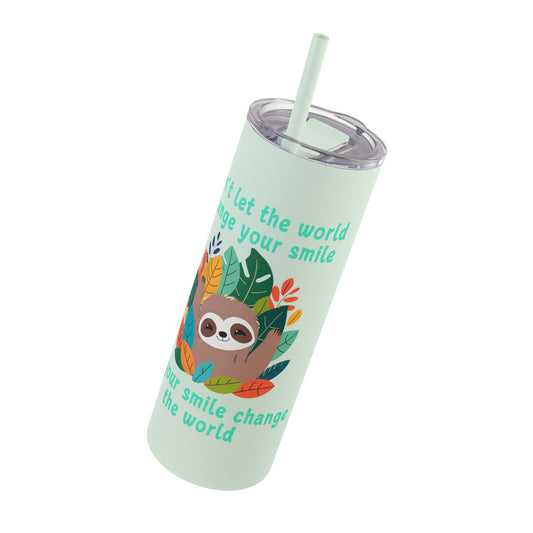 Sloth Smile - Maars Maker Skinny Matte Tumbler, 20oz