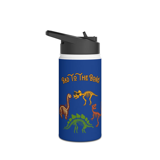 Bad to the Bone - Blue Kids Stainless Steel Water Bottle