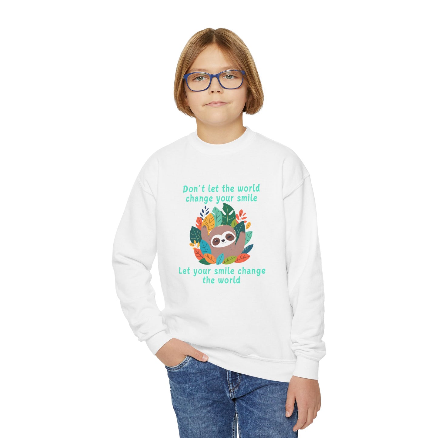 Sloth Smile - Youth Crewneck Sweatshirt