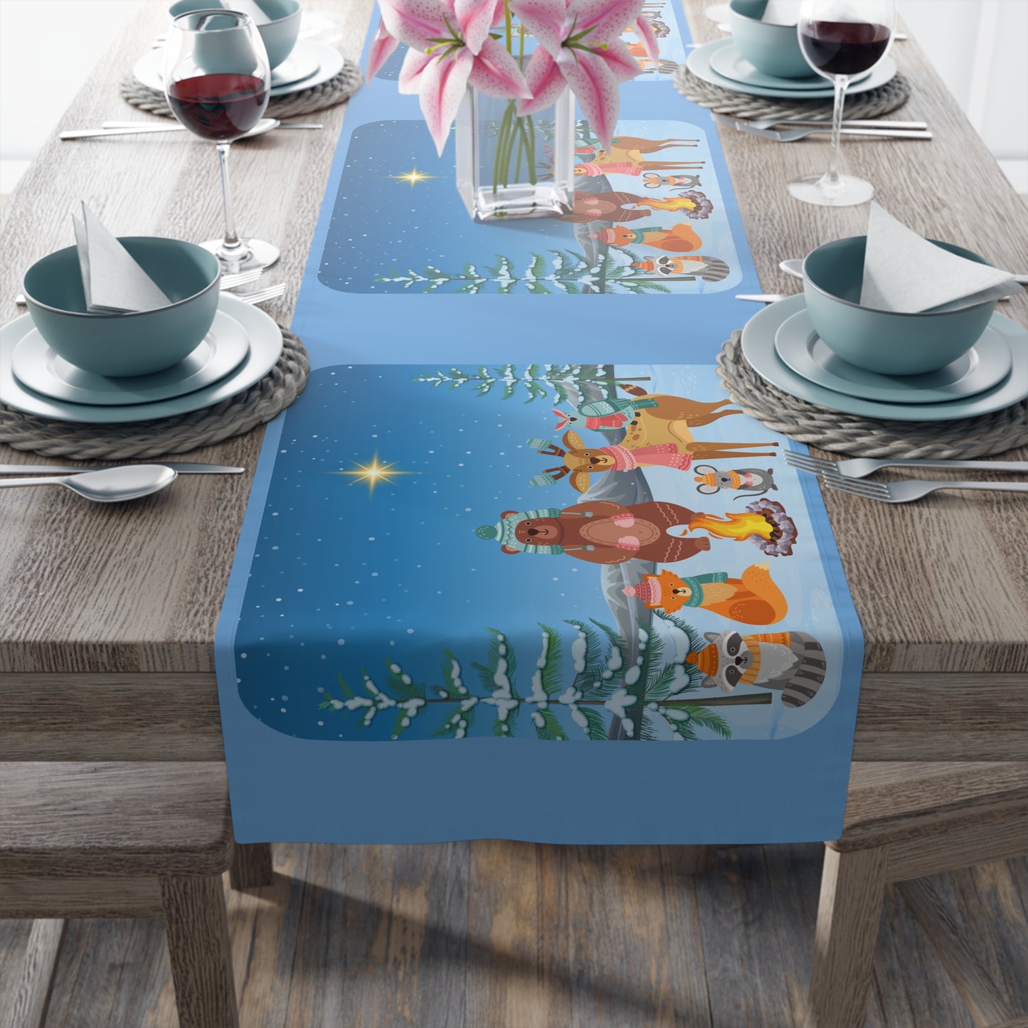 Winter Animal Party - Table Runner (Cotton, Poly)