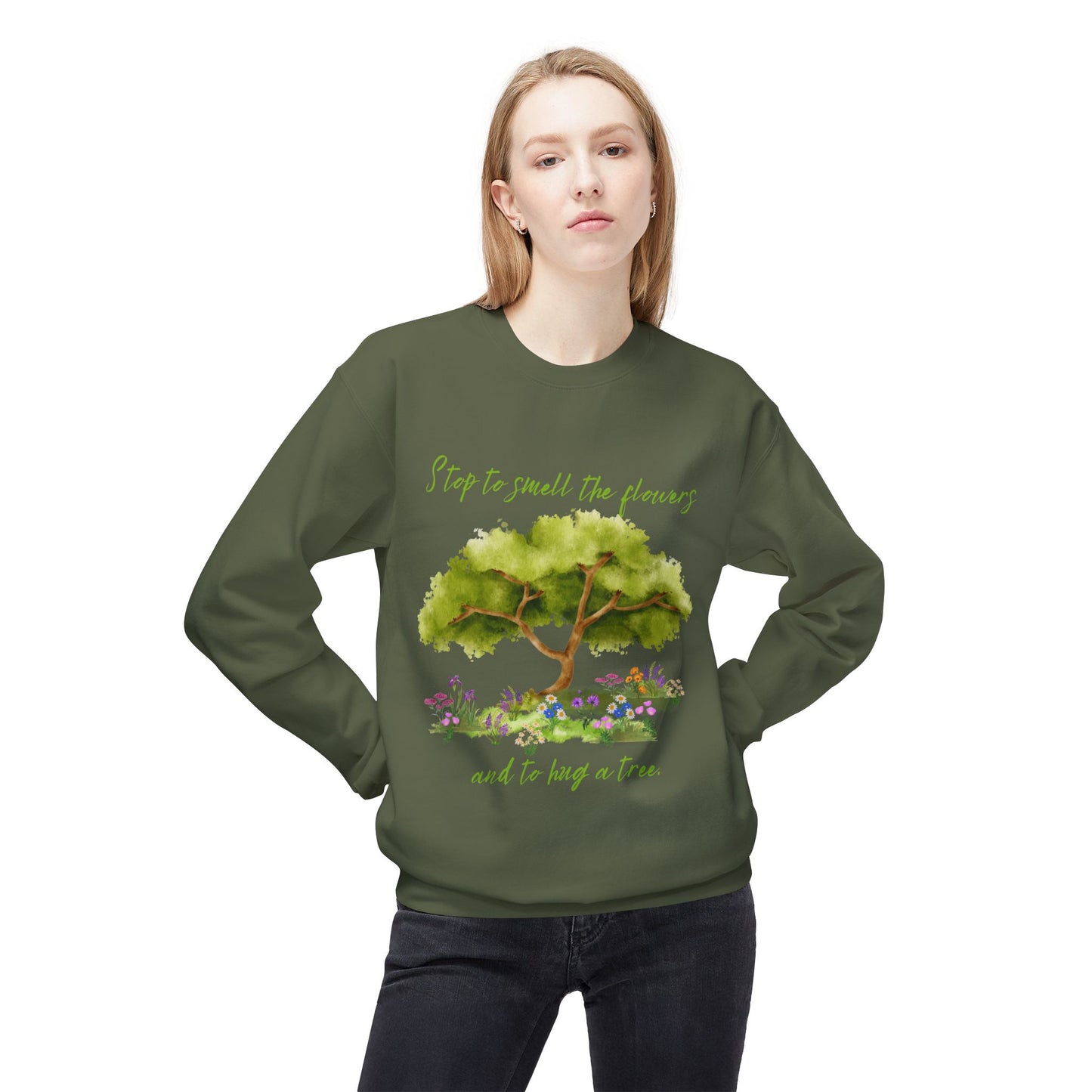 Hug A Tree - Adult Unisex Crewneck Sweatshirt