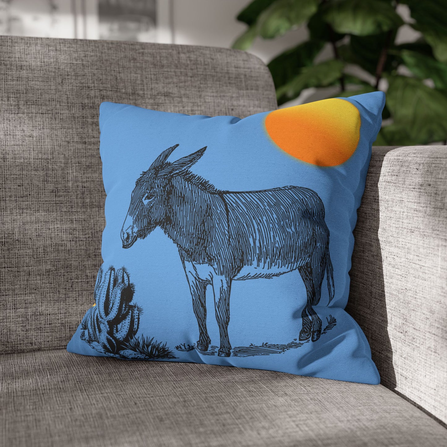 Donkey Desert - Accent Square Pillowcases - Various Sizes